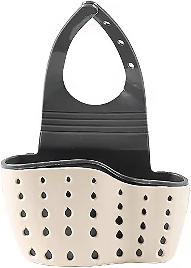 Sink Sponge Holder, Kitchen Adjustable Organizer Sink Caddy Drain Basket Gadget Hanging Strainer Organizer, Pink