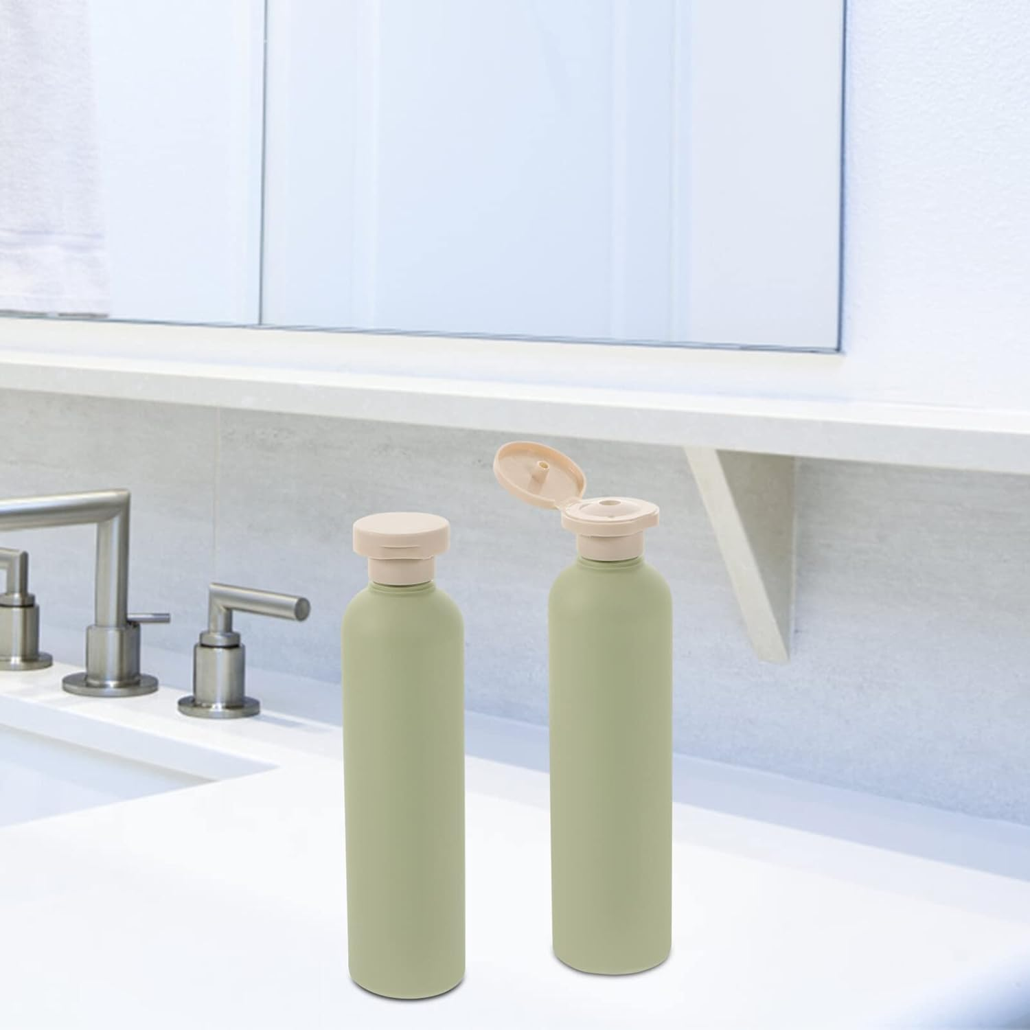 STOBAZA 5Pcs Plastic Refillable Travel Bottles Flip Cap for Conditioner and Shampoo Empty Squeeze Bottle for Lotion image number 5