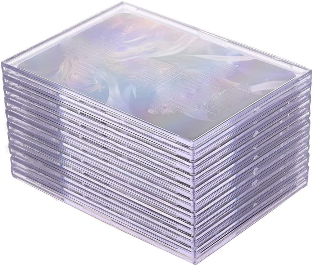 Cards Sleeves Top Loaders 10 Hard Plastic Card Protector Clear Card Brick + 2 Display Stand image number 6