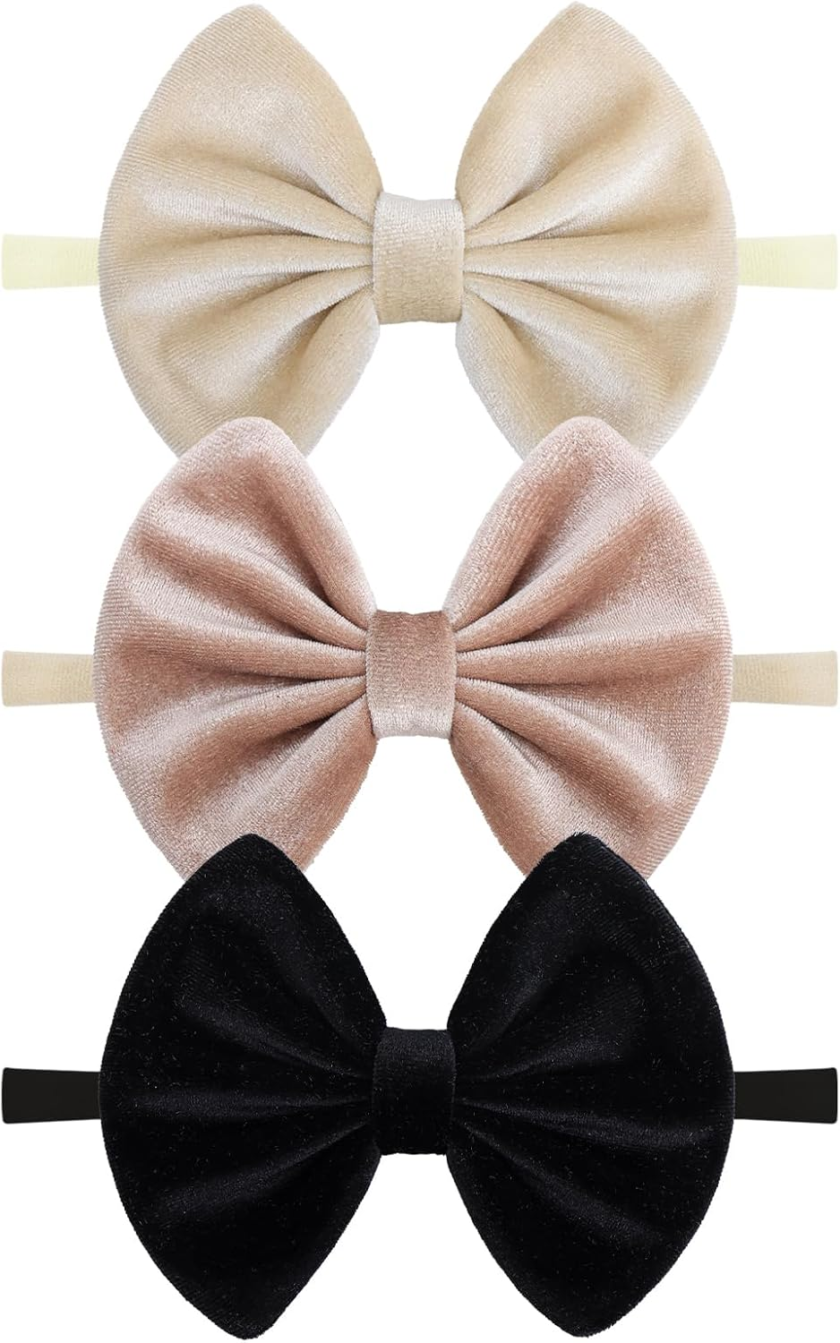 ONENINEDREAM Christmas Velvet Baby Girls Bows Elastic Nylon Headbands Red Green Handmade Christmas Newborn Bows Hairbands Infants Toddlers Hair Accessories