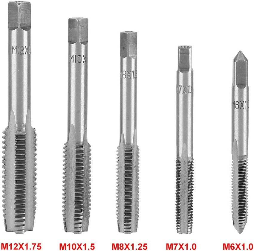 Metric Tap & Die Set Tap and Die Set, 12Pcs M6- Screw Nut Thread Taps Dies with Wrench Handle Hand Tool Kit image number 5
