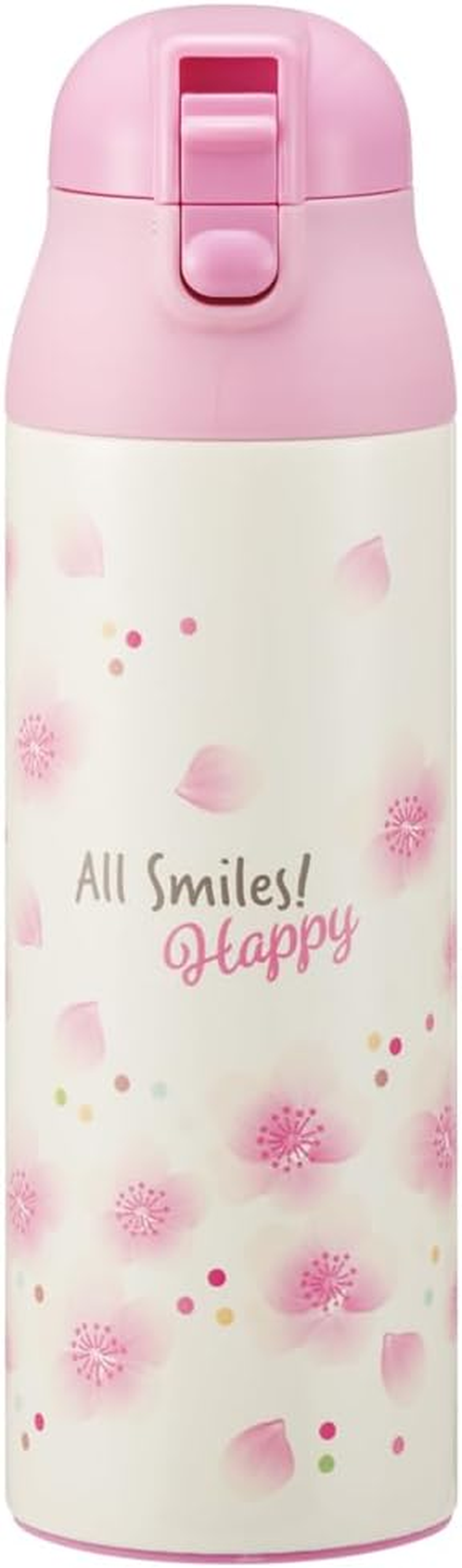 Skater SDPC5-A All Smile Mug Bottle, Cherry Blossom Pattern, 16.9 Fl Oz (500 Ml), Insulated, Stainless Steel Water Bottle