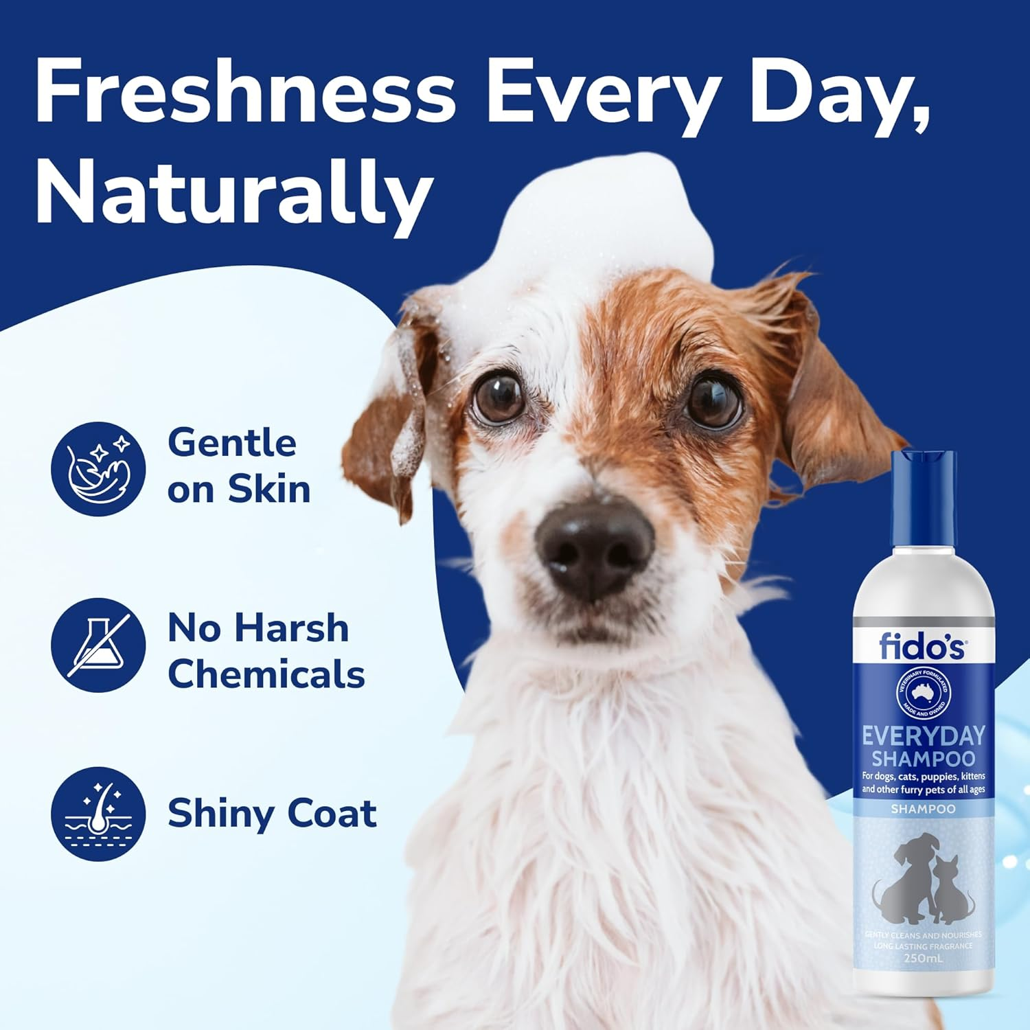 Fido&rsquo;S Oatmeal Shampoo 250Ml, Gentle and Soothing Formula with Oatmeal Extract, Ideal for Sensitive and Dry Skin, Cleanses and Nourishes Coats of Dogs, Cats, Puppies and Kittens image number 5