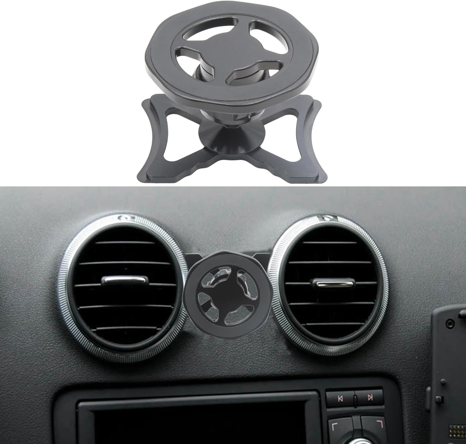 Cookiss Magnetic Mobile Phone Holder Compatible with Audi A3 8P and Audi S3 8P Suitable for Smartphone and GPS with Car Mobile Phone Holder 360 Degree Adjustable View (Black) - Black image number 6