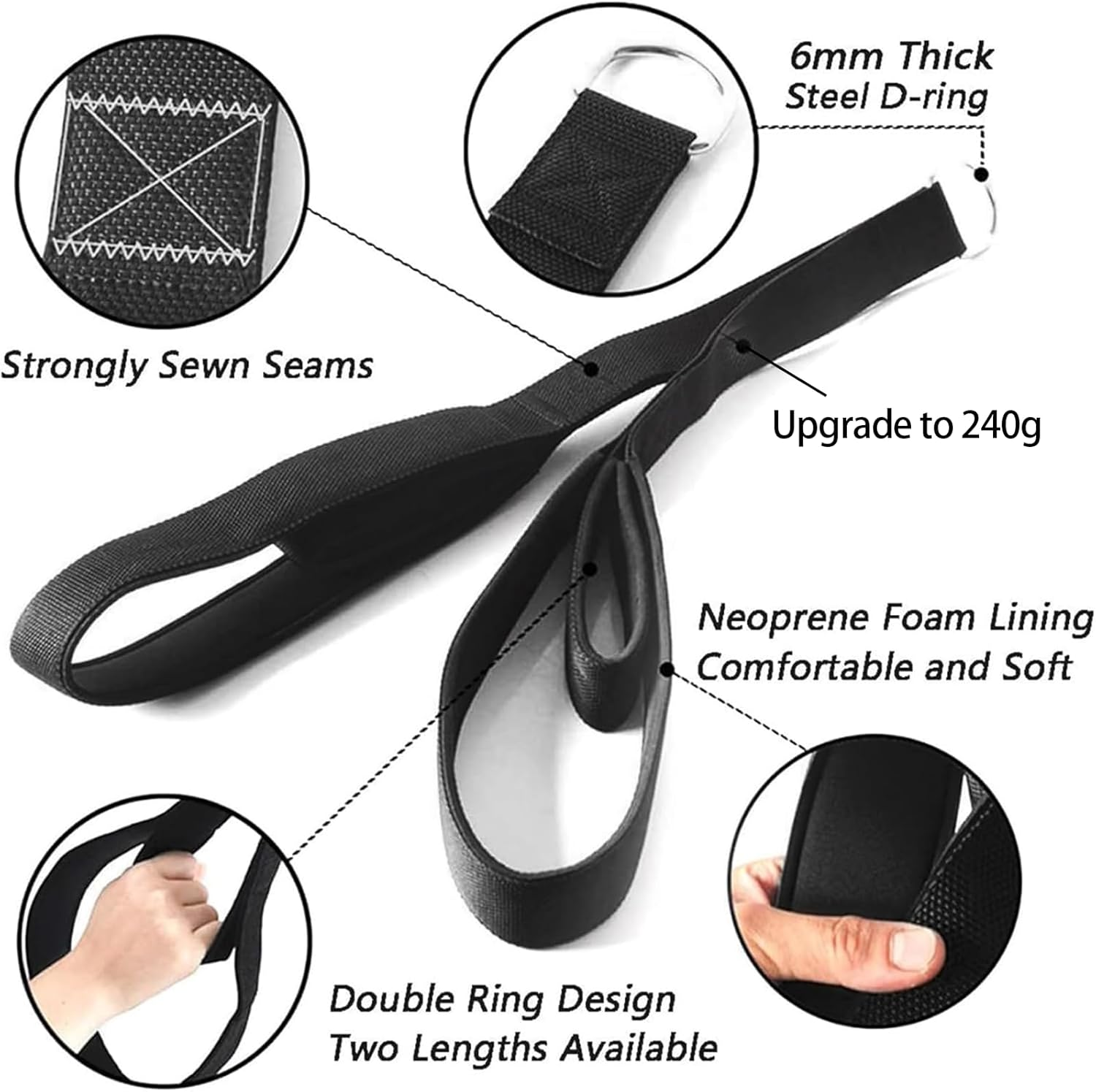 Yeanifeana Tricep Rope Cable Attachment, Heavy Duty Nylon Braided Tricep Pull down Rope with Connector, Non-Slip Gym Cable Attachments for Strength Training, Muscular Training & Pull down Exercises image number 6