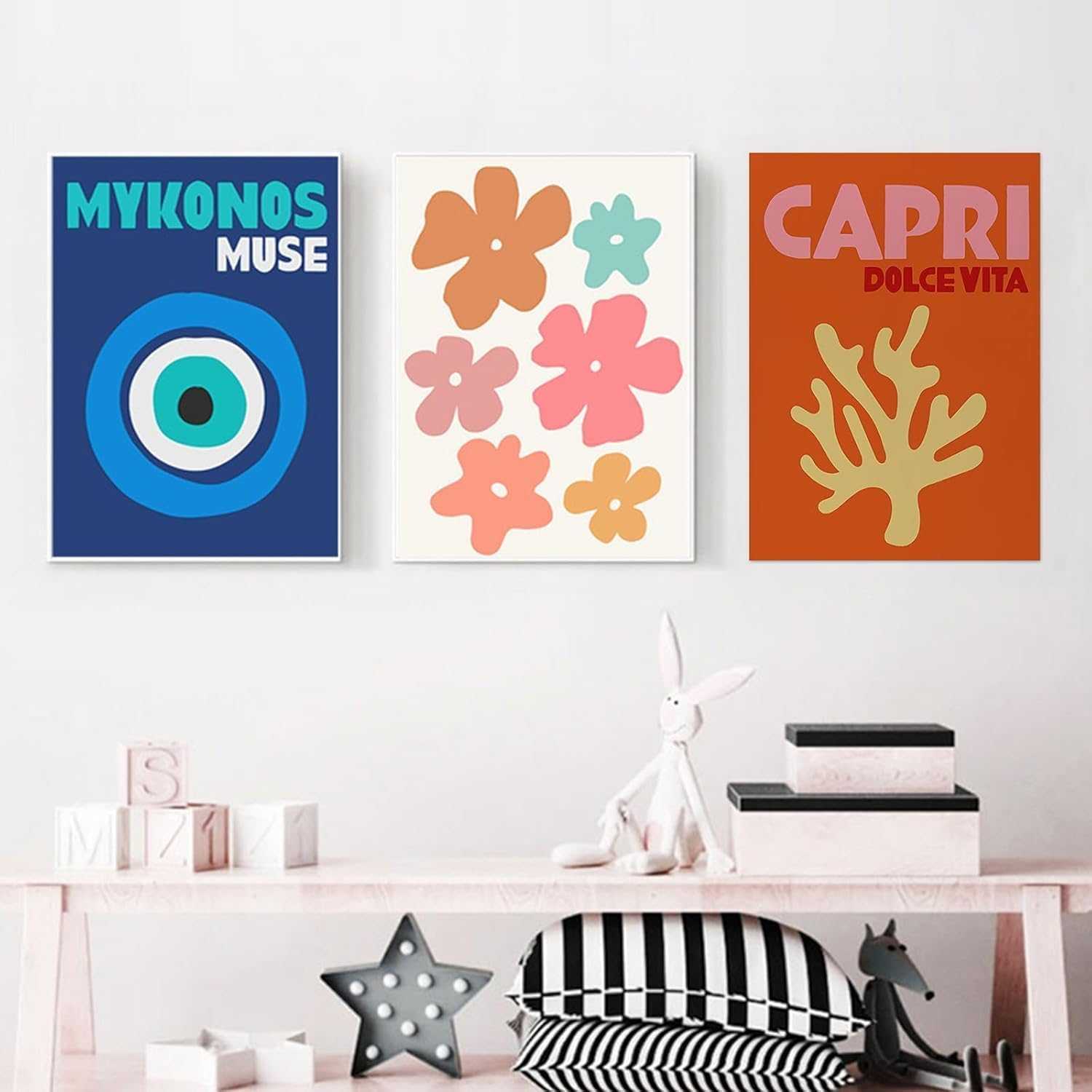 Preppy Ornament,Aesthetic Canvas Wall Art Prints Stuff Things,Set of 6 Preppys Decor (Mixed, 25X20Cm) image number 4