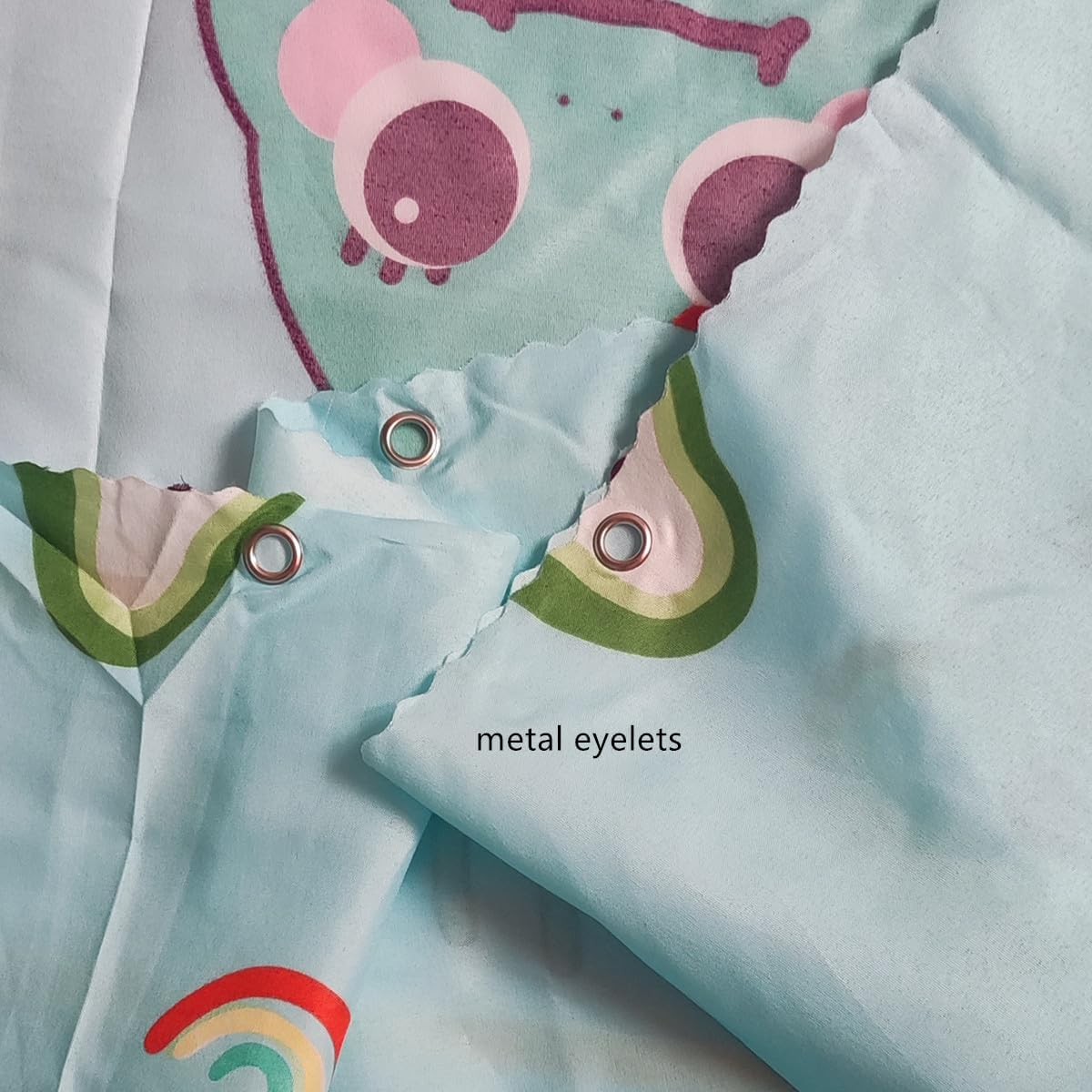 Bottom Bunk Bed Curtains Sheer Privacy Cloth Underbed Curtains for Low Loft Bed Twin, 2 Panels, Light Blue Dinosaur image number 1