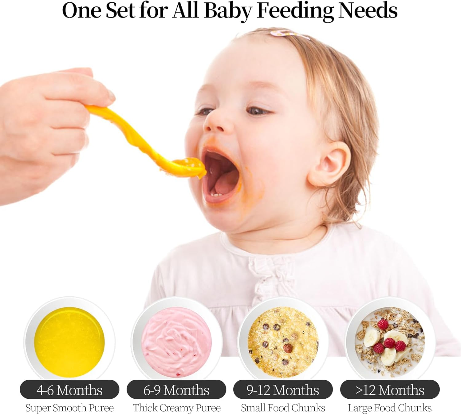 Baby Food Maker Mini Cute and Small Food Processor Puree Blender Grinder Chopper 300Ml Cup Glass Bowl with 8 Blade Electric (Spaceman-Blue) image number 2