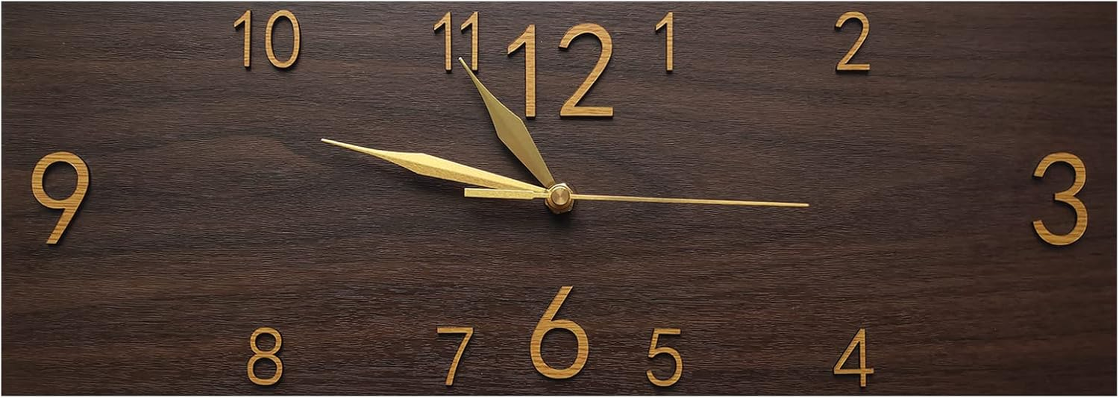 KOLYMAX Rustic Wall Clock Silent Non-Ticking, Frameless Art Wall Clocks Farmhouse Wall D&eacute;cor，Rectangle Handmade Clocks Decorative for Home Living Room Kitchen Office, Battery Operated