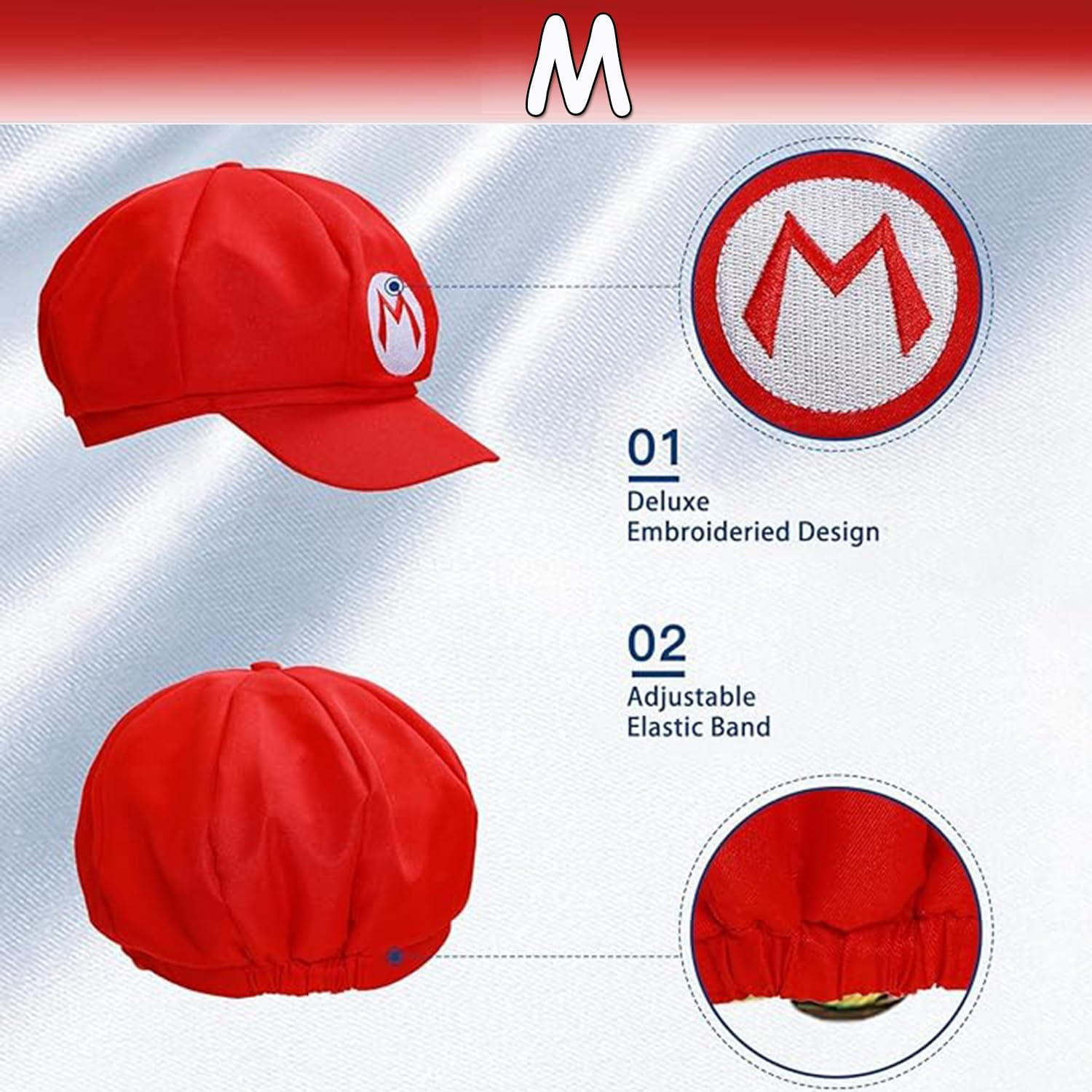 Yaliuliu Mary and Luigi Costume Adult Kids Hat Super Bros Accessories Set for Halloween Cosplay Costume