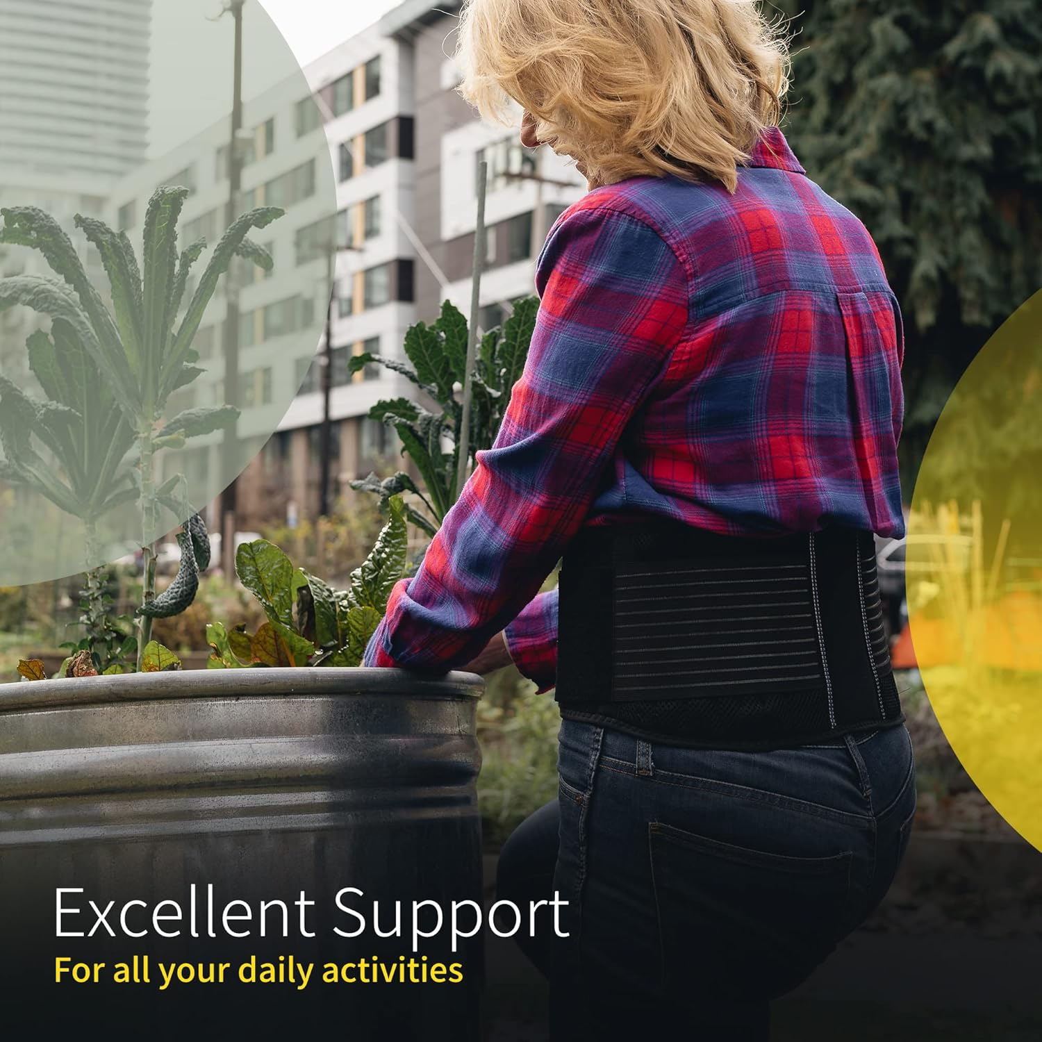 Braceup Stabilizing Lumbar Lower Back Brace and Support Belt with Dual Adjustable Straps and Breathable Mesh Panels (L/XL) image number 3