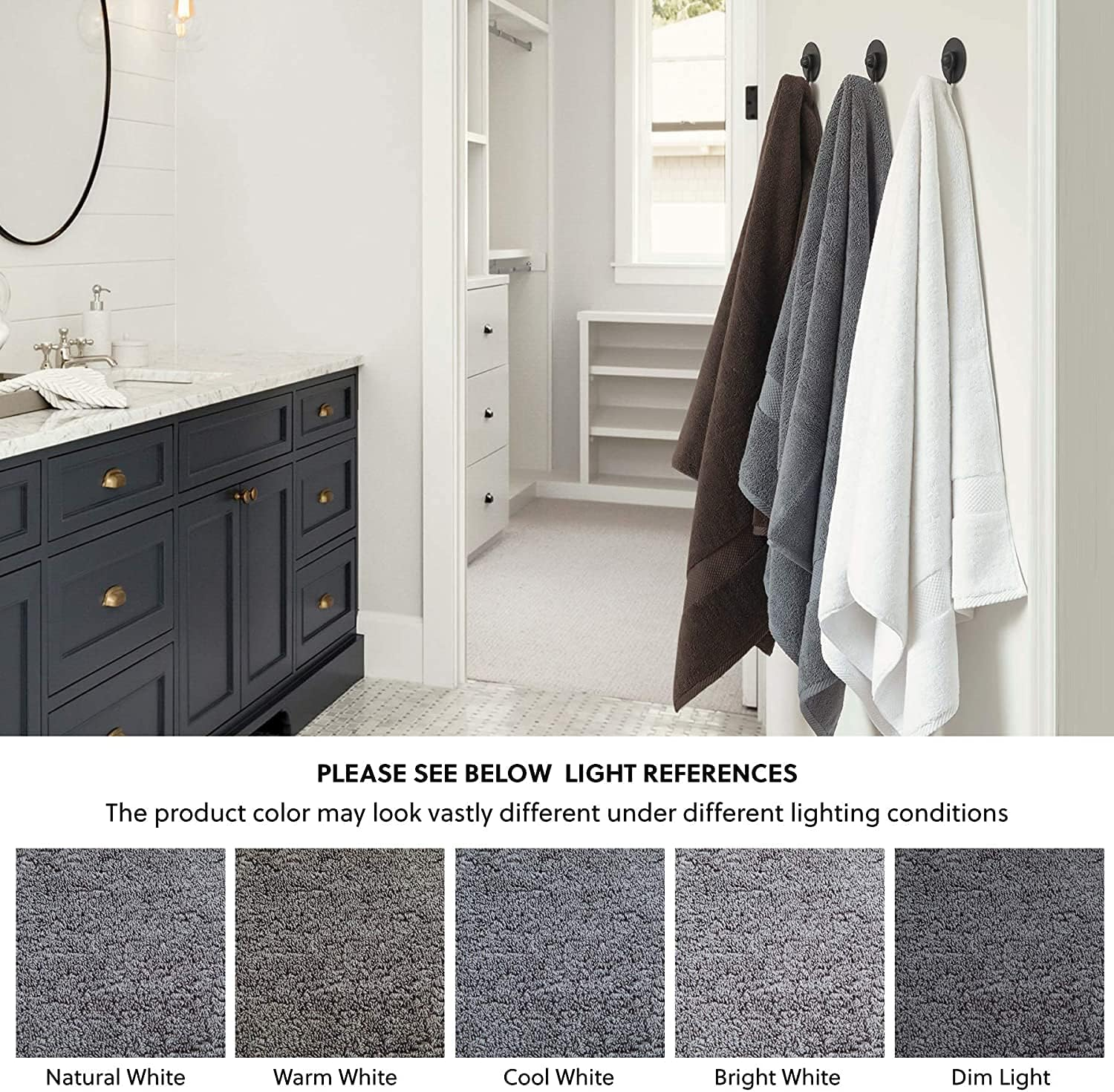 Bath Towels, Gray, 24 X 46 Inches Towels for Pool, Spa, and Gym Lightweight and Highly Absorbent Quick Drying Towels image number 5