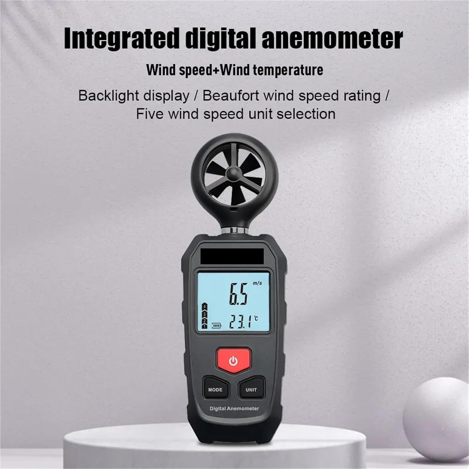 Digital Anemometer, Wind Chill Dew Point Barometric Pressure Tester Handheld Wind Meter image number 4