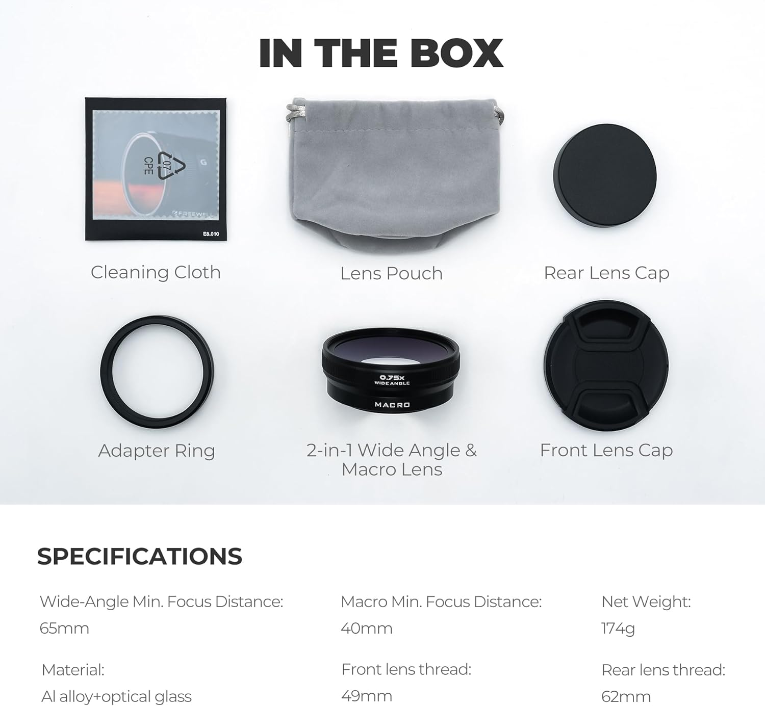 Freewell 2-In-1 Wide Angle & Macro Lens Compatible with Fuji X100VI/X100V &ndash; Versatile Design & Enhanced Magnification-Black image number 2