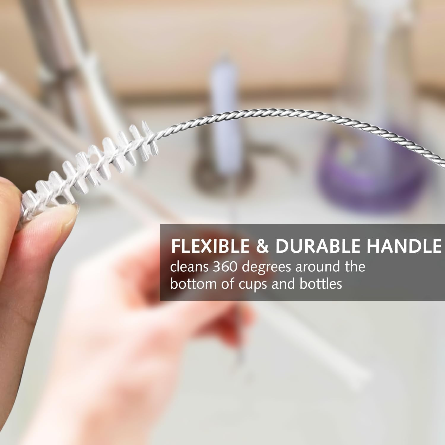 8 Pieces Small Bottle Brushes, Nylon Straw Cleaning Brush Set for Washing Narrow Neck Water Bottles, Glasses, Teapot Pourers (White) image number 3