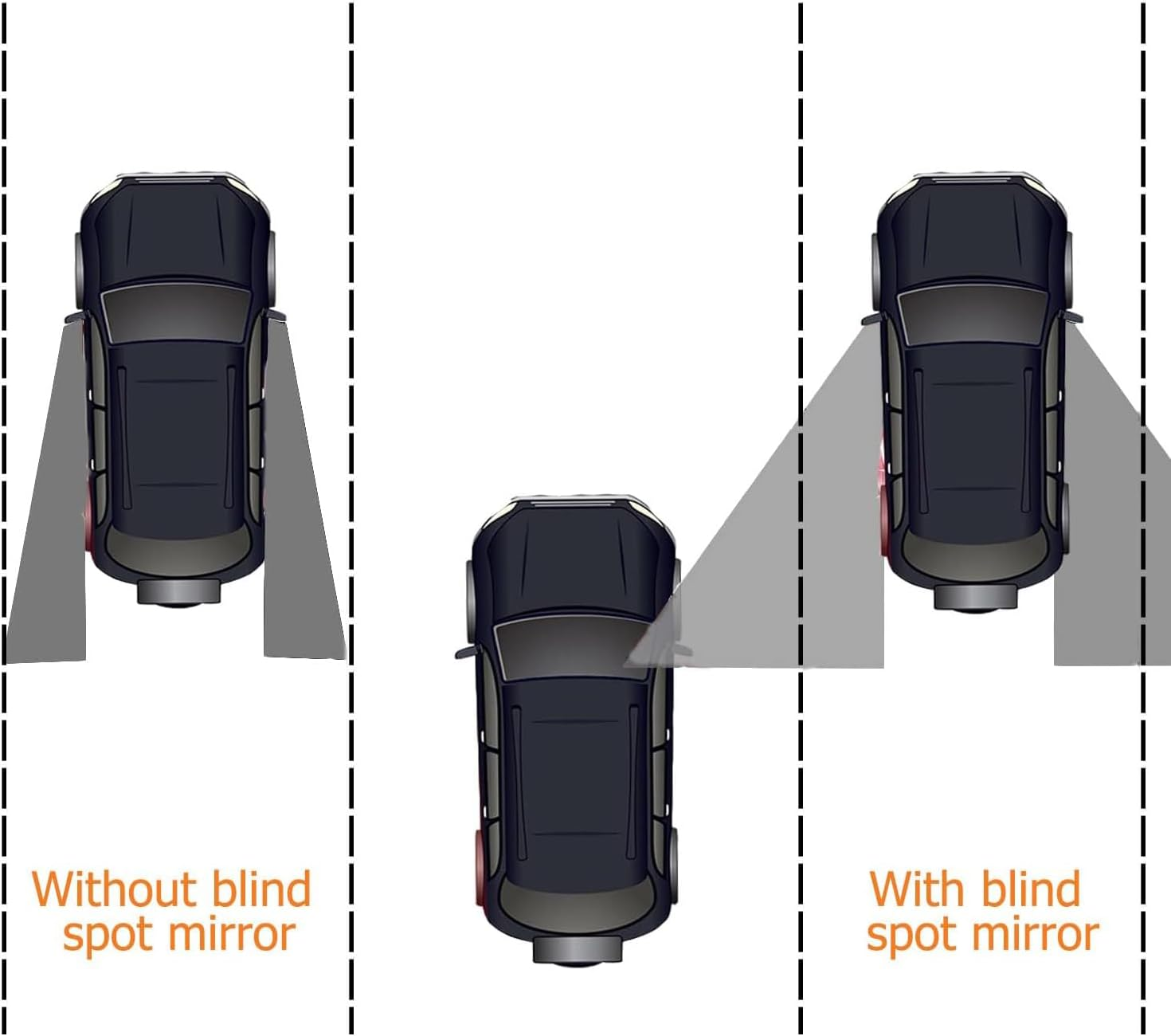 YUENTOEN Blind Spot Mirror, Side Mirror Wide Angle Mirror, HD Glass Convex 360 Degree Rotation Car Rear Auxiliary Mirror with Adjustable Sticker Automotive Exterior Accessories for Cars SUV Trucks image number 4