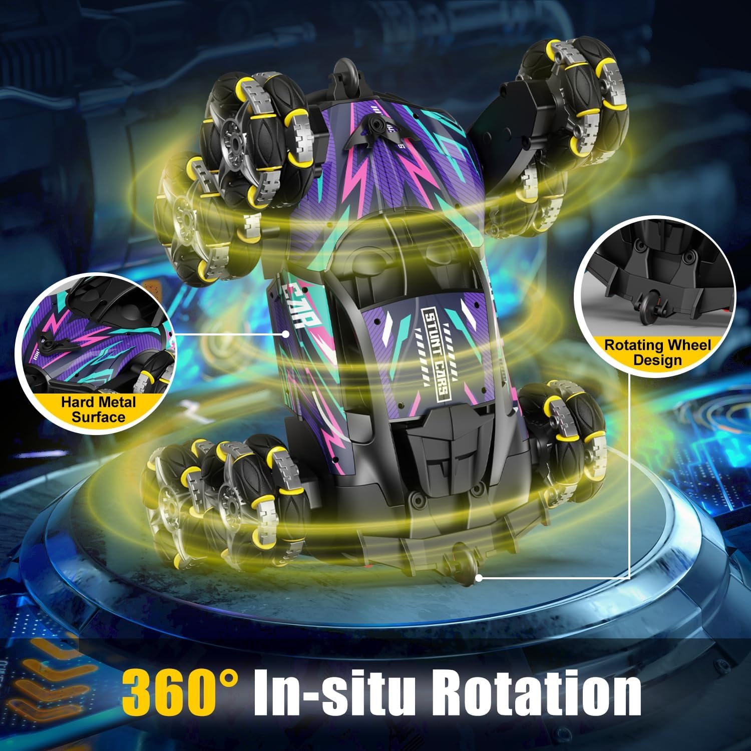 Lehoo Castle Remote Control Car, 8WD Stunt Car, 2.4Ghz Rc Car Climbing Car, 360&deg; Rotating Rechargeable Toy Car with Light, Toys for 8 Year Old Boy Gift image number 6