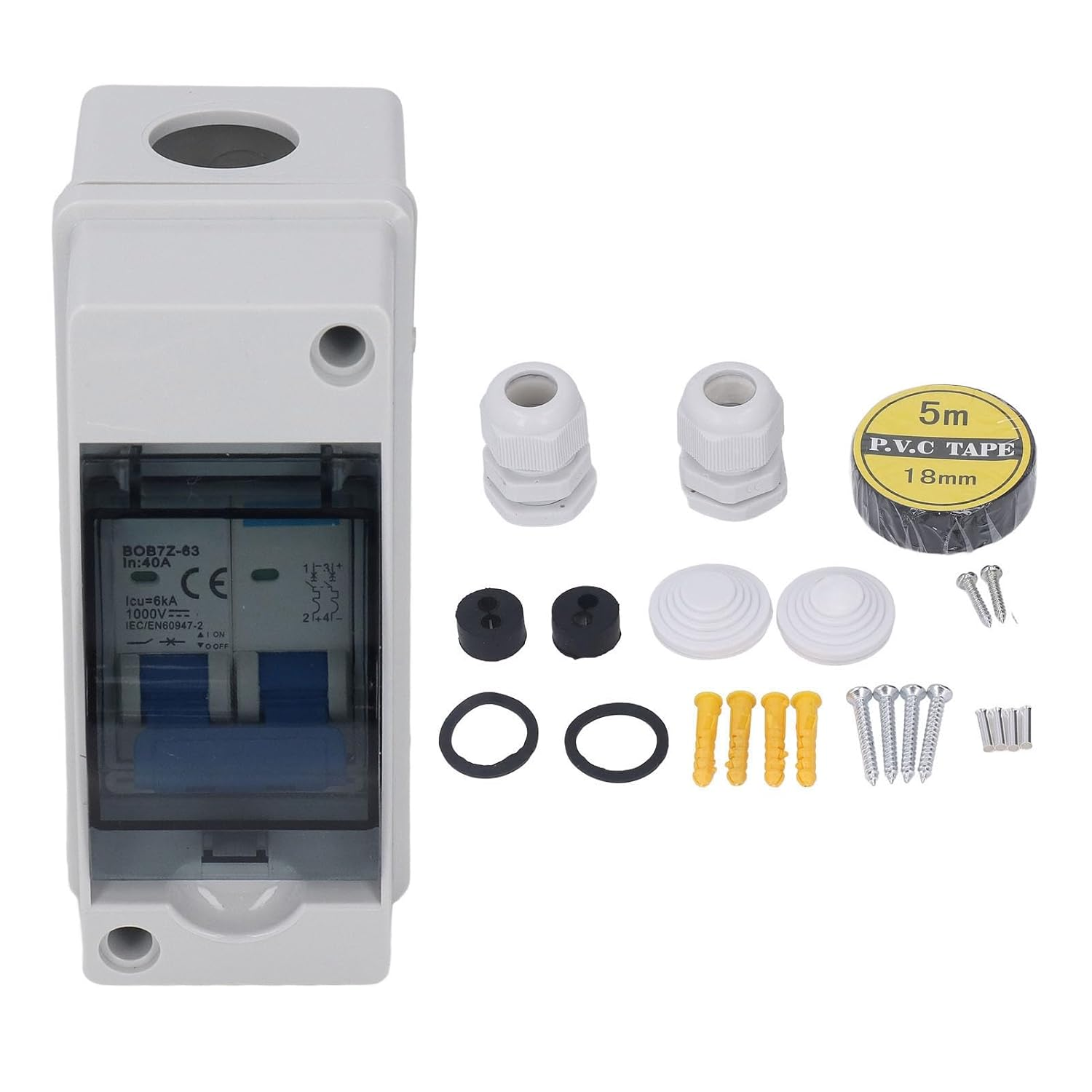 Miniature Circuit Breaker with Transparent Cover for Harsh Weather and Environmental Use, DC Disconnect Switch 40A image number 1