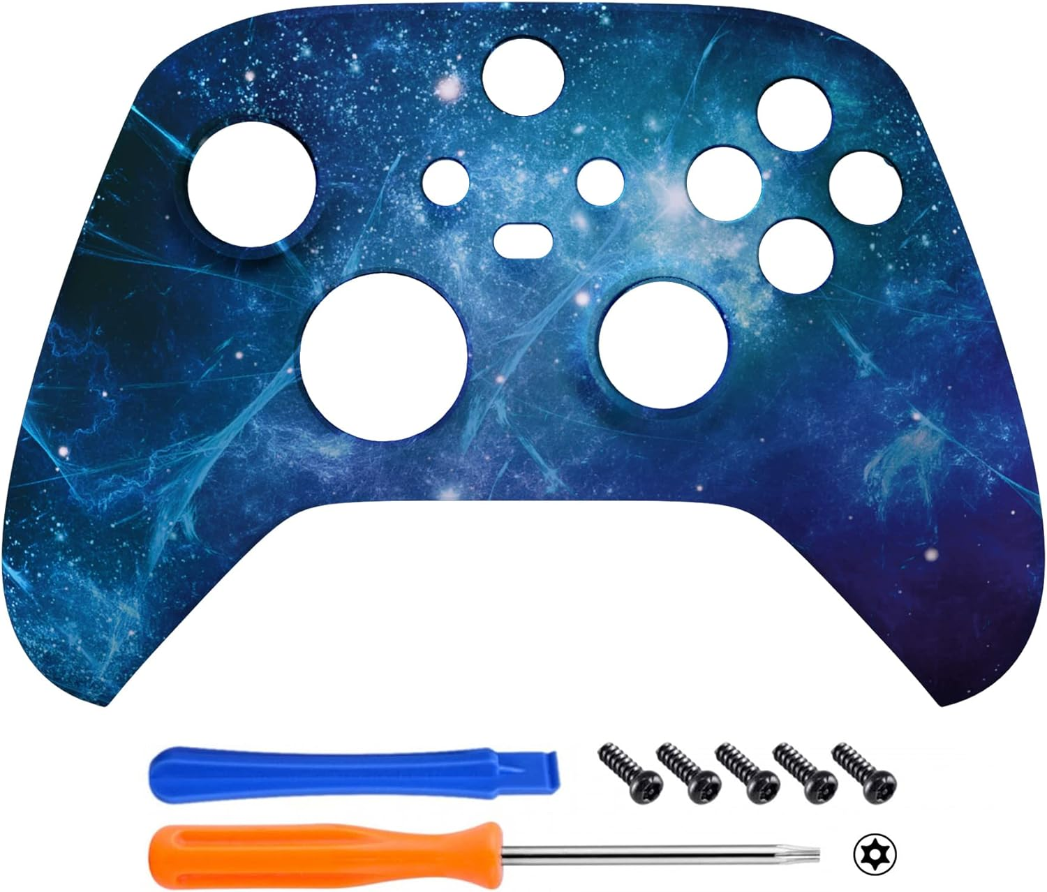 Extremerate Blue Nebula Front Housing Shell for Xbox Series X & S Controller Model 1914, Custom Cover Faceplate for Xbox Series X/S, Xbox Core Controller - Controller NOT Included