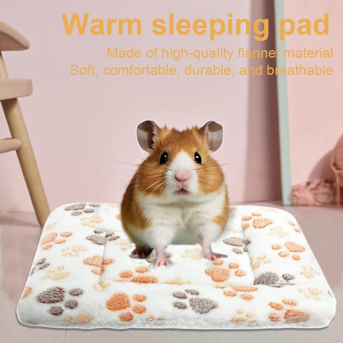 Pack of 2 Warm Fluffy Plush Bed, Small Animal Plush Bed, Guinea Pig Accessories, Rodent Rug, for Small Animals, Chinchilla, Squirrel, Guinea Pigs image number 4