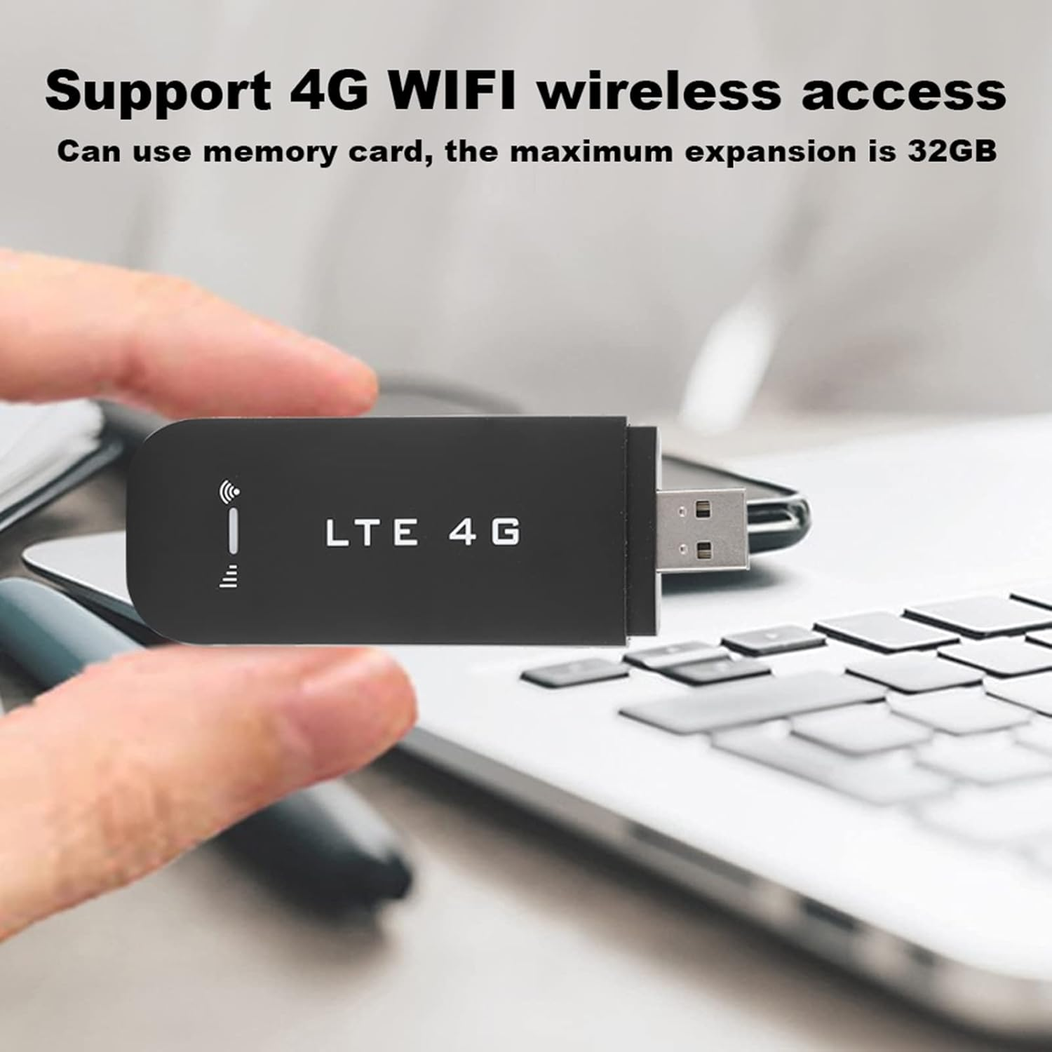 4G LTE USB Modem Portable Wifi Hotspot Router 100Mbps Wireless Network Adapter 802.11B/G/N USB Internet Stick for PC Desktop Laptop with 32GB Memory Card image number 2