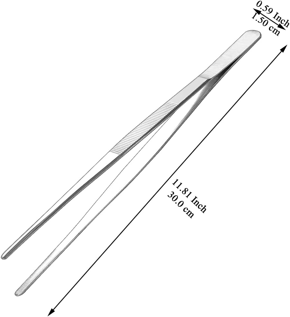 Berglander Kitchen Tweezers Fine Tweezer Tongs 30Cm/12, Extra-Long Stainless Steel Cooking Tweezers Cooing Tong Dishwasher Safe image number 4