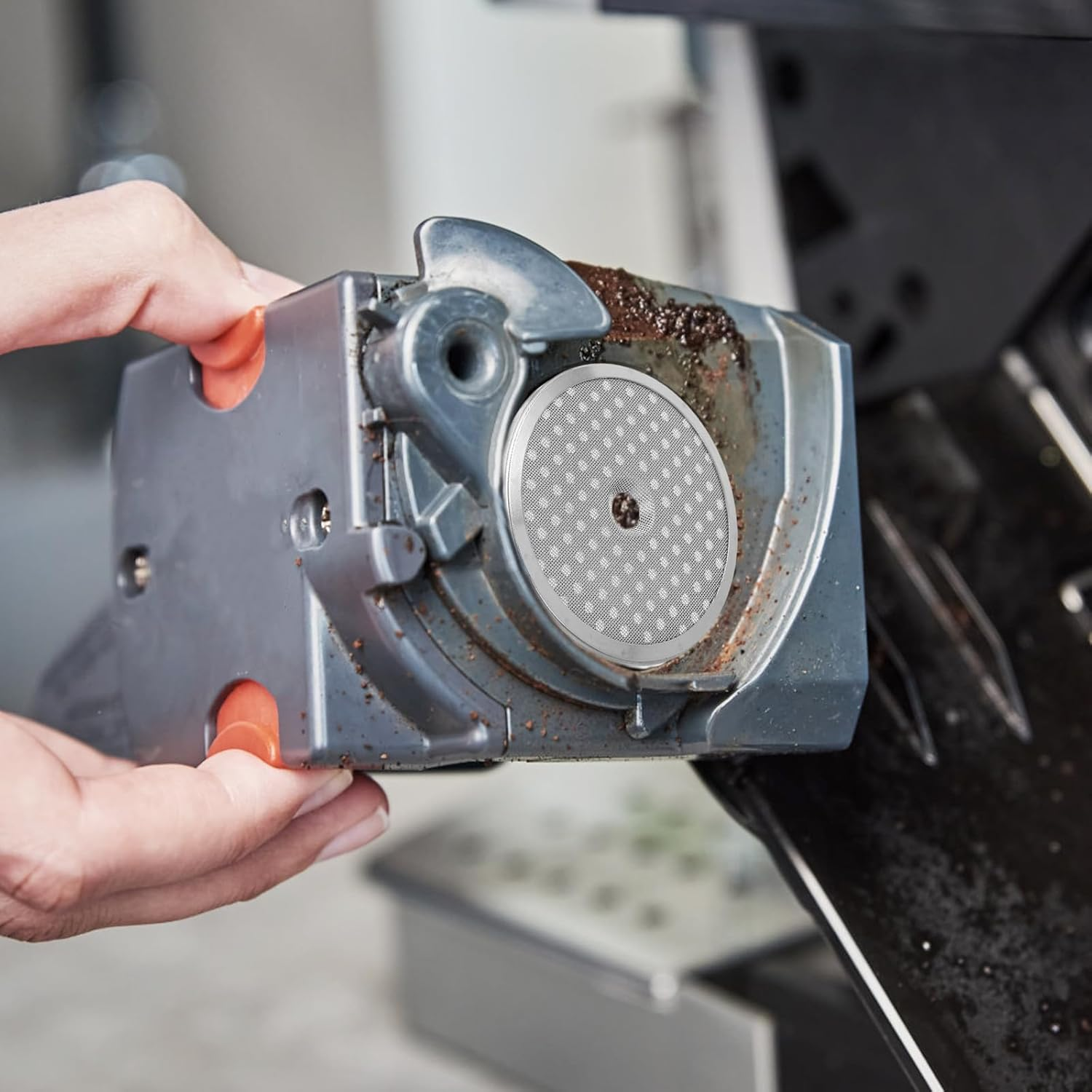 Angoily 2Pcs Stainless Steel Coffee Machine Filter Replacement, Reusable Espresso Mesh Screen Puck Filter Basket for Home and Office Brewing image number 4