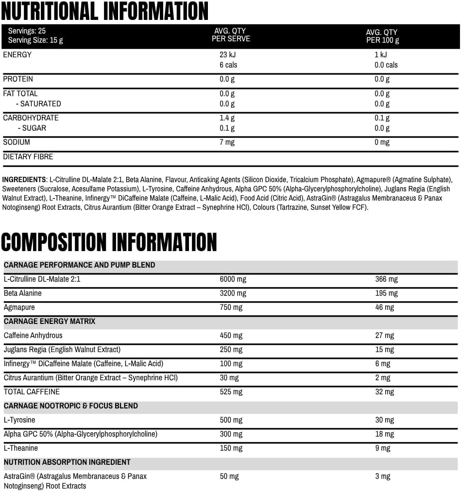 The X Athletics Dialed Carnage Pre Workout, Pineapple Express, 25 Serves