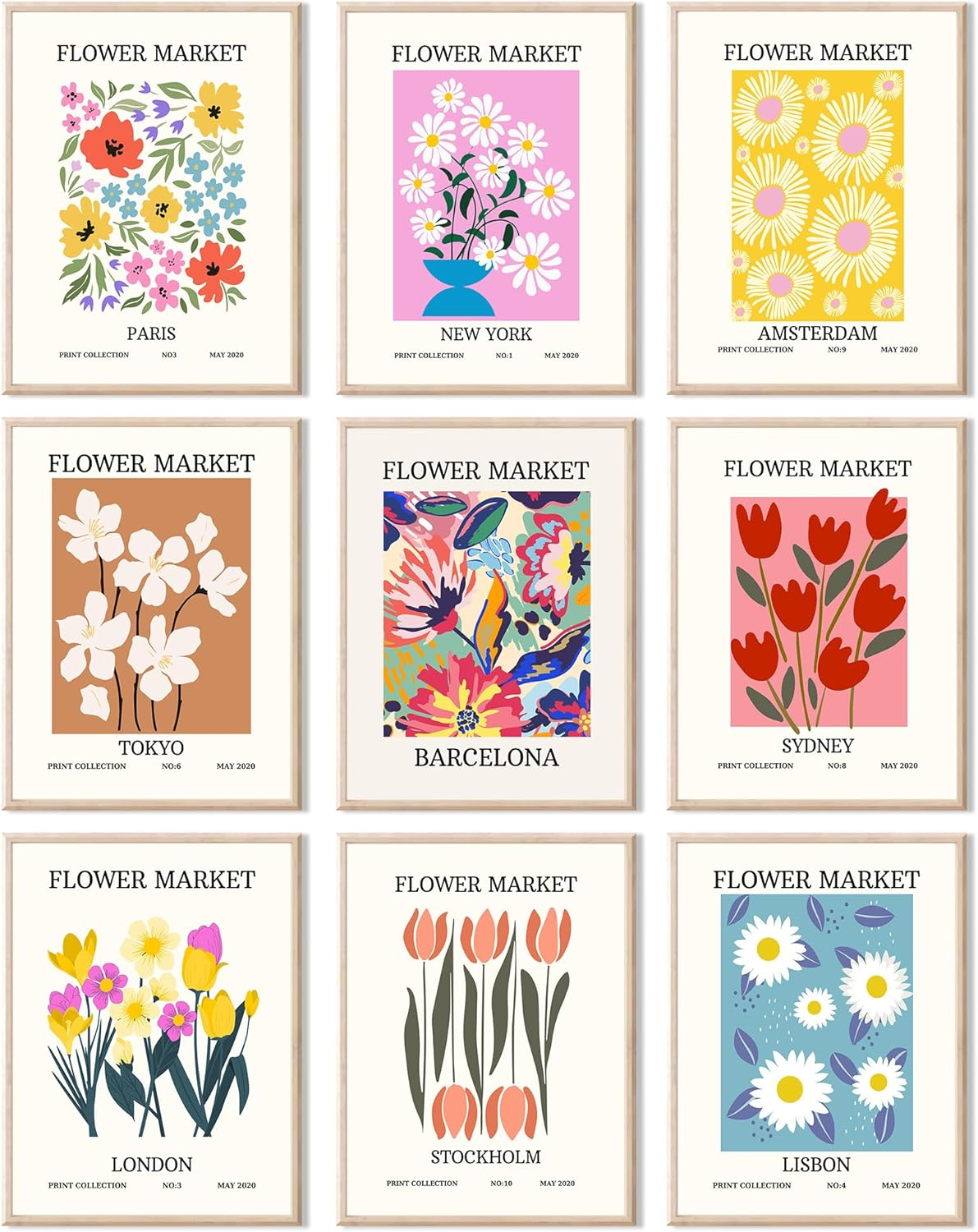 RETRART Claude Monet Wall Art Prints Aesthetic Posters for Room Decor Set of 6 Water Lilies Posters - Vintage Famous Art Canvas Prints - 8X10In Unframed