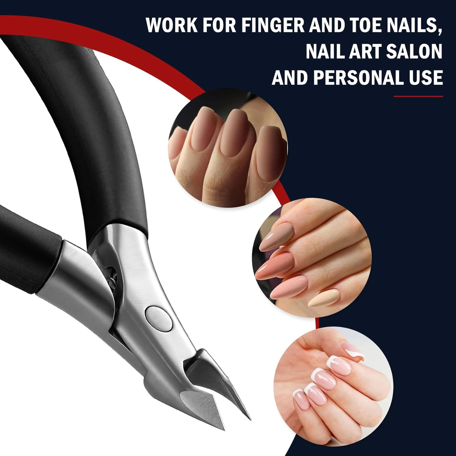 FVION Cuticle Trimmer &ndash; Professional Cuticle Nippers, Rubber Coated Handle Manicure Tools &ndash; Stainless Steel Cuticle Cutter for Nails (5Mm), Black