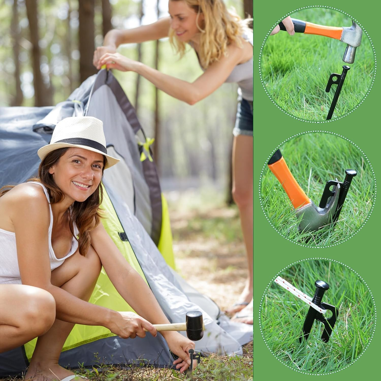 WYFVITDY 12Pcs 20Cmtent Stakes Heavy Duty Metal Camping Tarp Pegs Steel Tent Spikes for Tent Tarp Outdoor Trip Canopy Large Hard Ground Rocky Soil Tent Stake Heavy Duty. image number 2