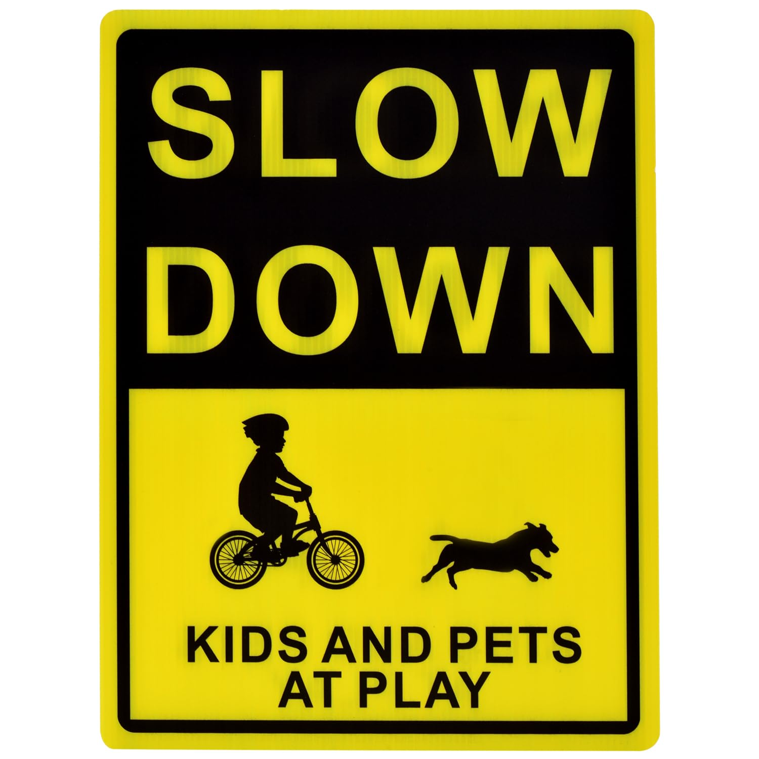 Kichwit 2 Pack Double Sided Slow down Kids and Pets at Play Yard Signs with Metal Stakes, Sign Measures 11.8 X 15.7 Inches image number 2