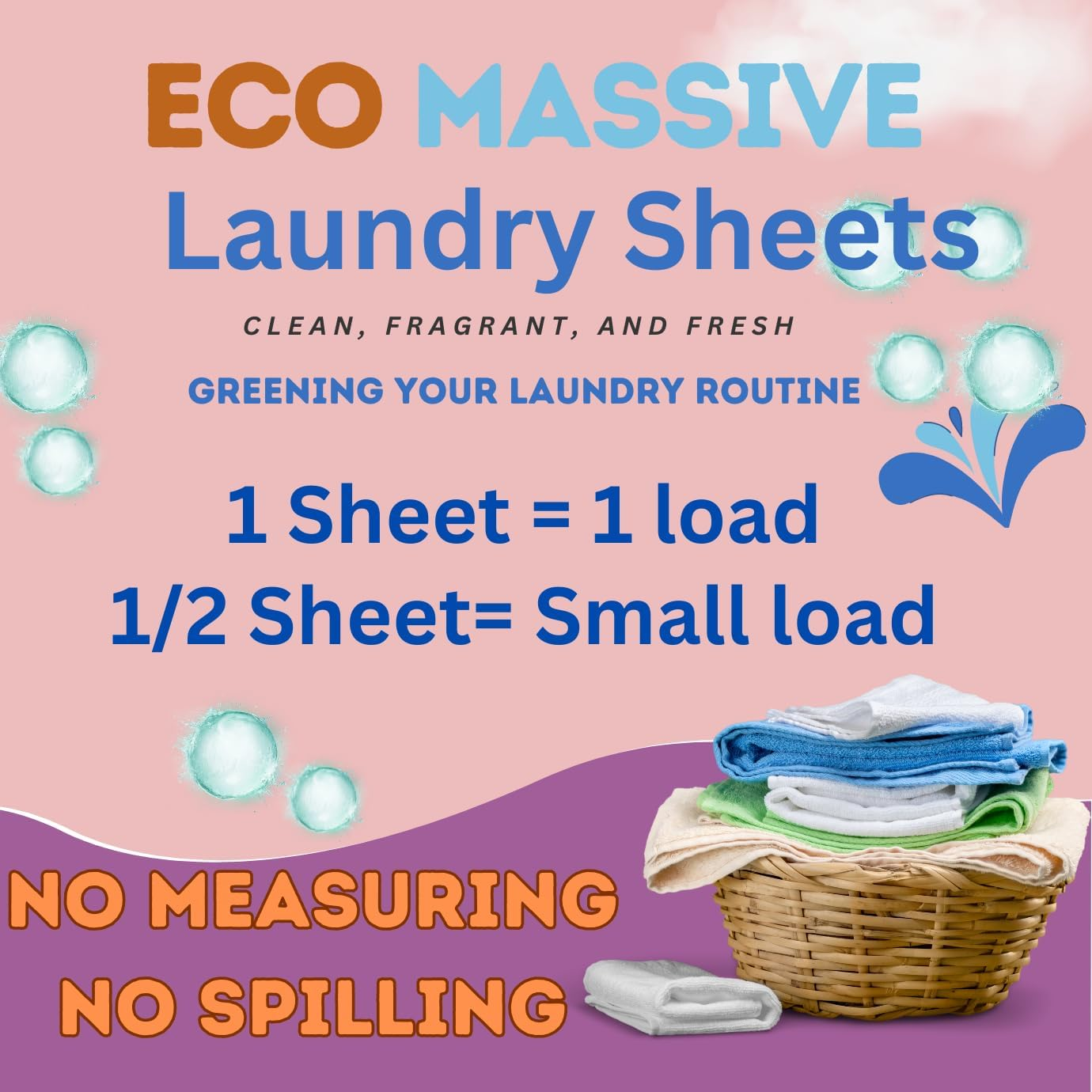 Eco Laundry Detergent Sheets, Ultra Concentrated & Fully Degradable Laundry Sheet Strips for Washing Clothes. Gentle Clean & Odour Free- 80 Loads, Fresh Blossom- ECO Massive image number 6