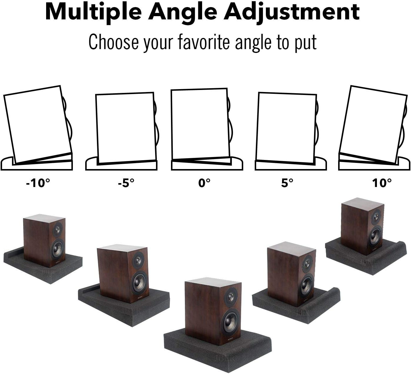 JBER 2 Pack Acoustic Isolation Pads, Studio Monitor Speaker Isolation Foam Pads, High Density Acoustic Foam Suitable for 5" Inch Speakers for Sound Improvement Prevent Vibrations image number 2