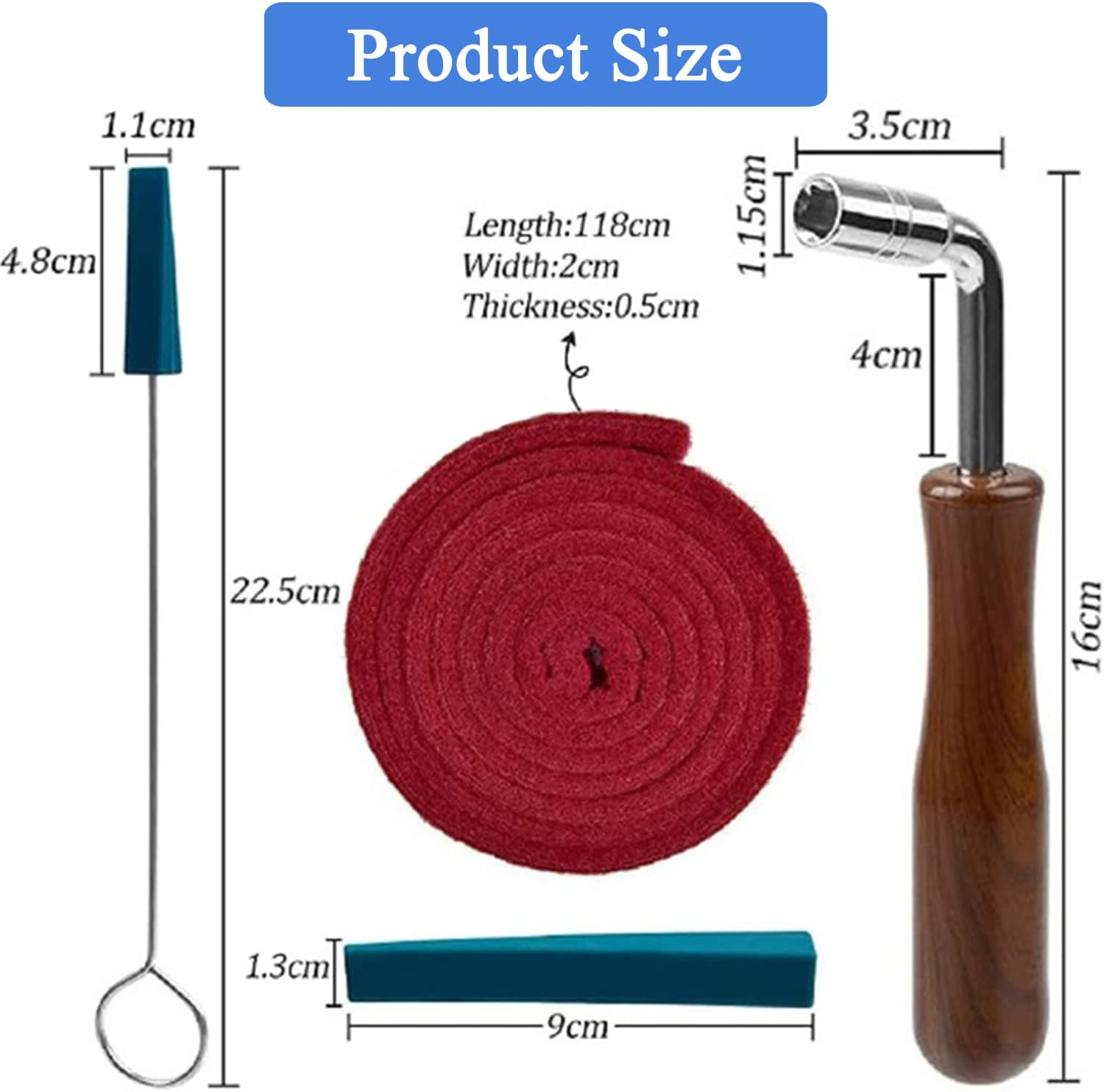 8PCS Piano Tuning Mute Kit - Upgraded Professional Piano Tuning Kit Tuning Wrench Hammer Temperament Strip Mute Piano Tuning Tool Kit DIY Piano Fixing Set for Piano Tuner, Tuning Beginner image number 5