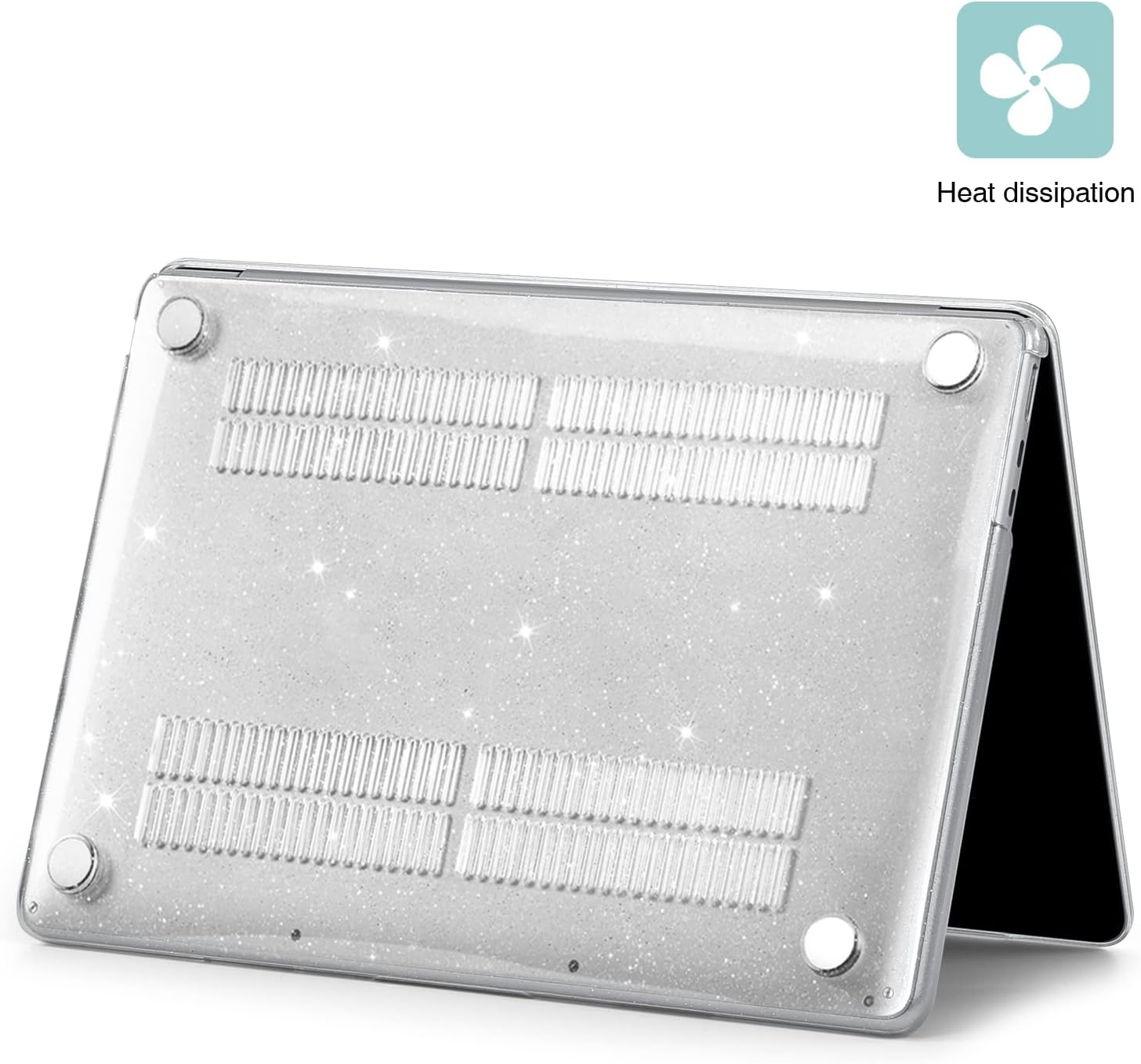 Eoocoo Case Compatible with Macbook Air 13 Inch 2026-2022 M4 M3 M2 A3240 A3113 A2681, Hard Shell Case + Keyboard Cover + Polishing Cloth + Screen Protector for Mac Air 13.6 Inch, Sparkly Clear image number 5