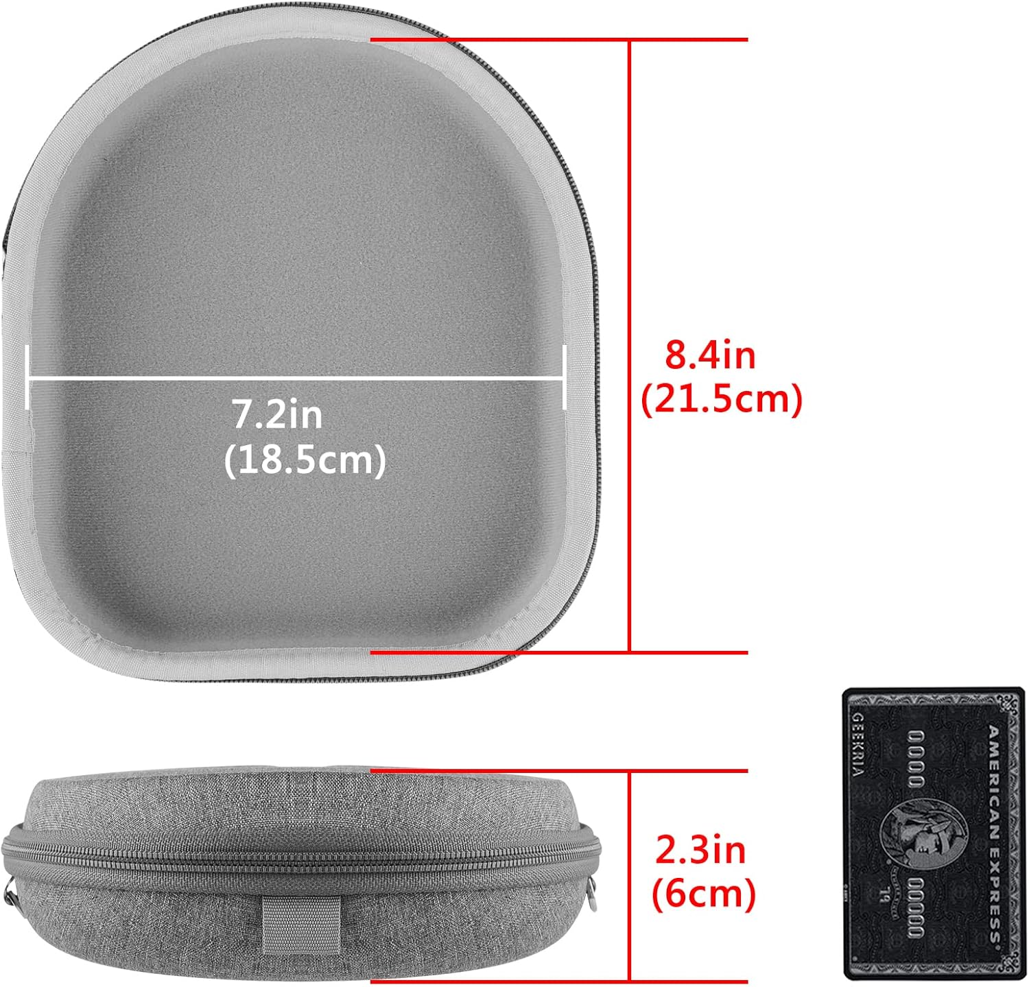 Geekria Shield Case Headphones Compatible with Anker Soundcore Q11I, Life Q20, Life Q30, Space Q45, Replacement Protective Hard Shell Travel Carrying Bag with Cable Storage (Light Grey) image number 2