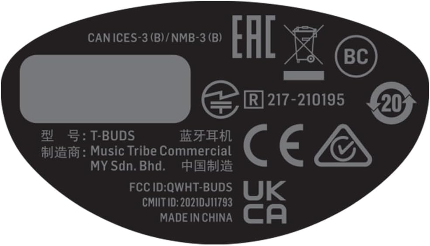 Behringer T-Buds Wireless Earbuds with Noise Cancel
