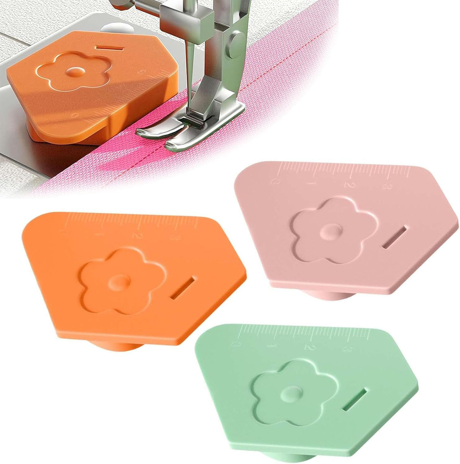 3Pcs Magnetic Seam Guide for Sewing Machine,Multifucntional Polygonal Magnet Seam Hemmer Guide with Scale,Upgraded Universal Sewing Accessory & Supplies for Magnet Making Machines image number 3