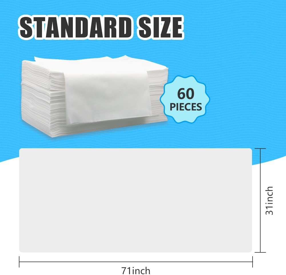 Luriseminger 60Pcs Disposable Massage Table Sheets,Pp Non-Woven Fabric+Pe Oil-Waterproof Massage Bed Cover for Massage Table, Spa Bed Cover Disposable for Tattoo, Waxing,Salon Table,Hotels,Travel - 200 Pcs image number 5