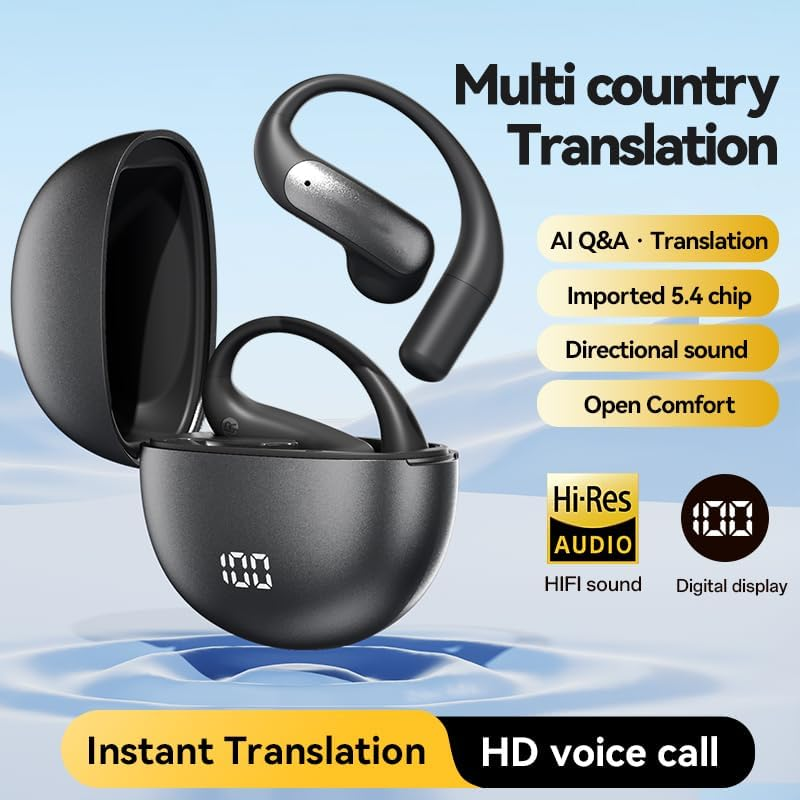7JI AI Language Translation Earbuds,Smart Bluetooth Translator Device with 144 Languages Real-Time Translator, Translation Headset for Language Learning/Travel/Business image number 1