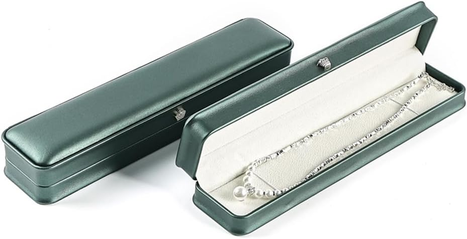 1 PCS Long Velvet Chain Necklace Gift Box, Pendant Long Chain Case, Elegant PU Leather Jewelry Gift Case, for Birthday Anniversary Wedding,Engagement,Proposal