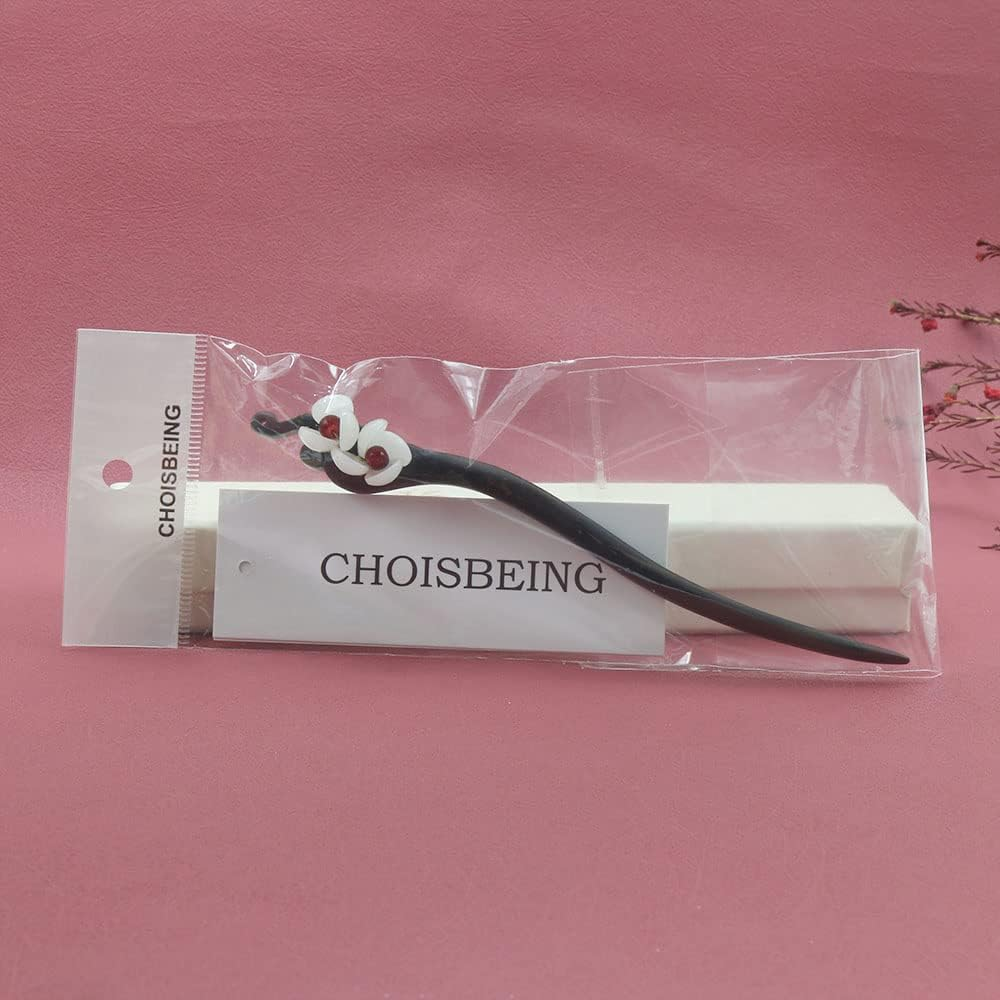 (Model A, Wooden) - Handmade Wooden Hair Stick,Women Retro Hairpin Flower Decor Model A image number 6