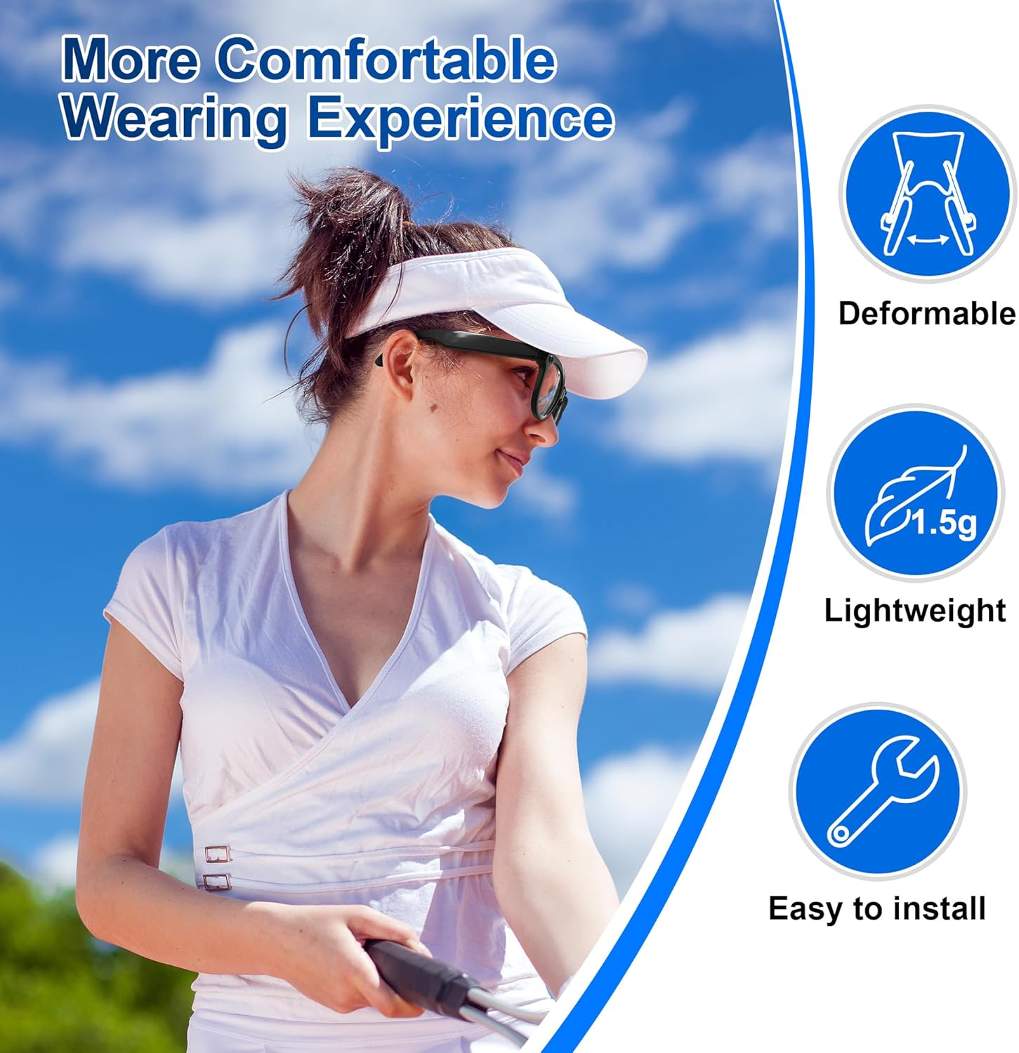 Rcstyle Hibloks Eyeglass Nose Pads for Ray-Ban Meta Wayfarer/Skyler Accessories, Silicone anti Slip Clip-On Glasses Nose Holder for Ray Ban Meta Smart Sunglasses(Split Type) image number 3