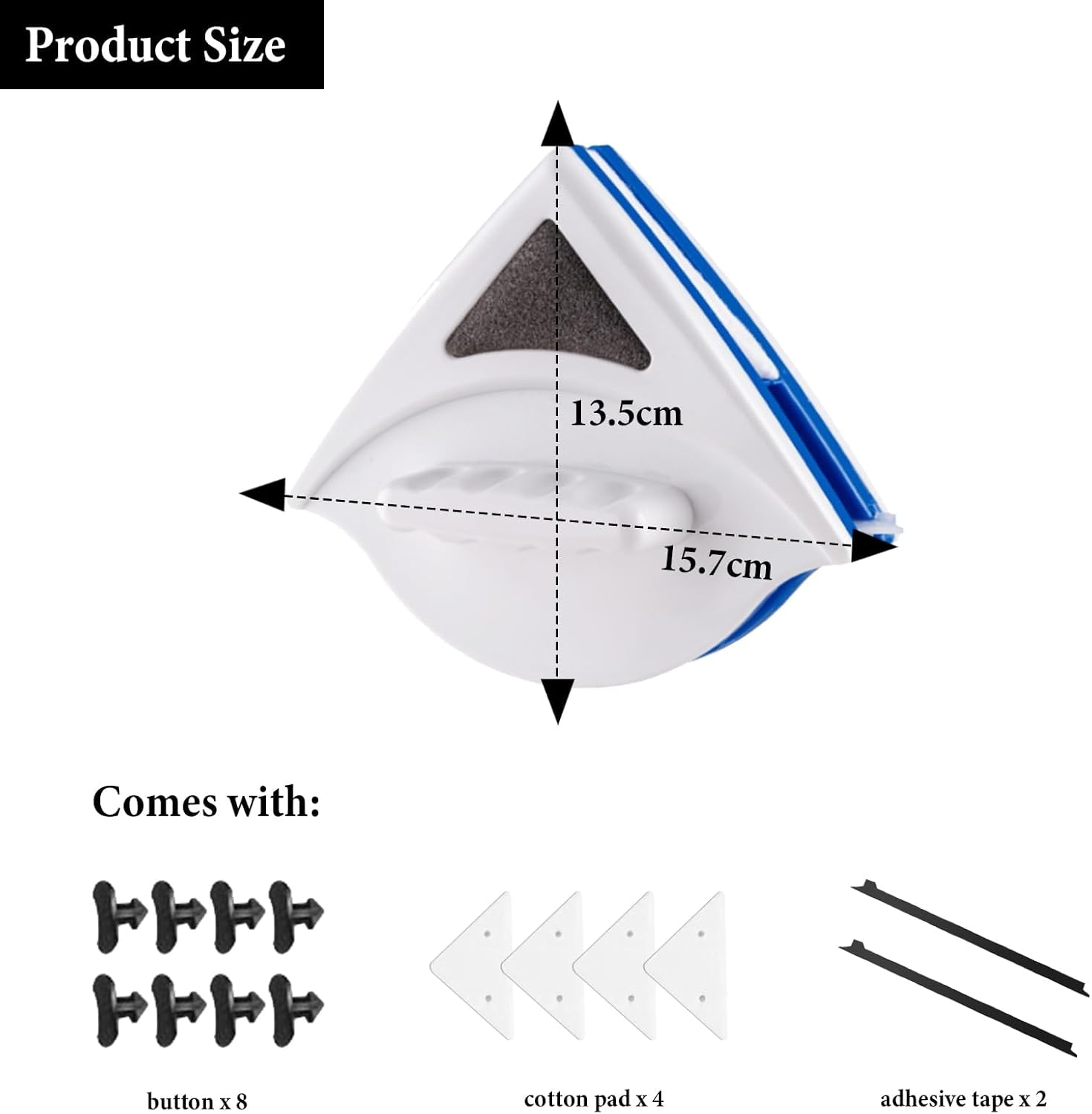 Ugyduky Magnetic Window Cleaner Double Side Glass Wiper Adjustable Magnetic Glider Washing Brush Tools Glass Washing Cleaning Tool Brush 18-30Mm Thickness Suit Glazed Windows with 3-8Mm Thickness image number 3