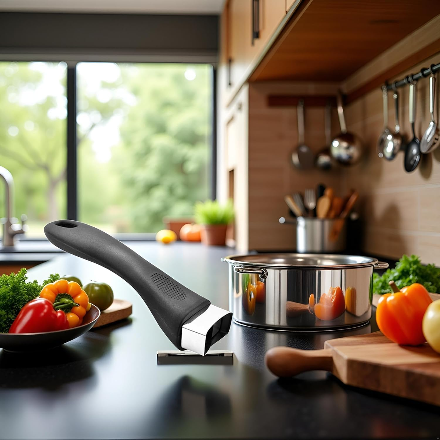 Pot Handle，Pot Handles Replacement Scald-Proof Long Handle Replacement Removable Handles with Screw for Pots and Pans Kitchen Craft Cookware image number 5