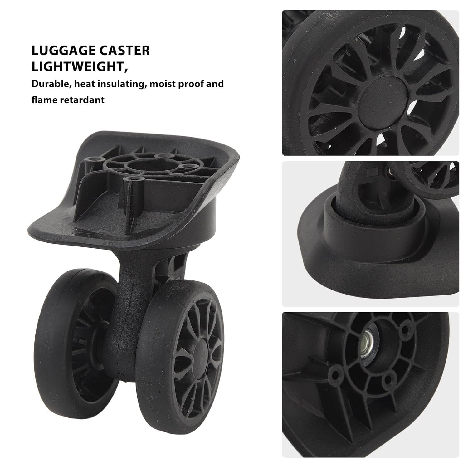 Universal Replacement Luggage Wheels, 2-Pack, Easy Installation Suitcase Caster image number 4