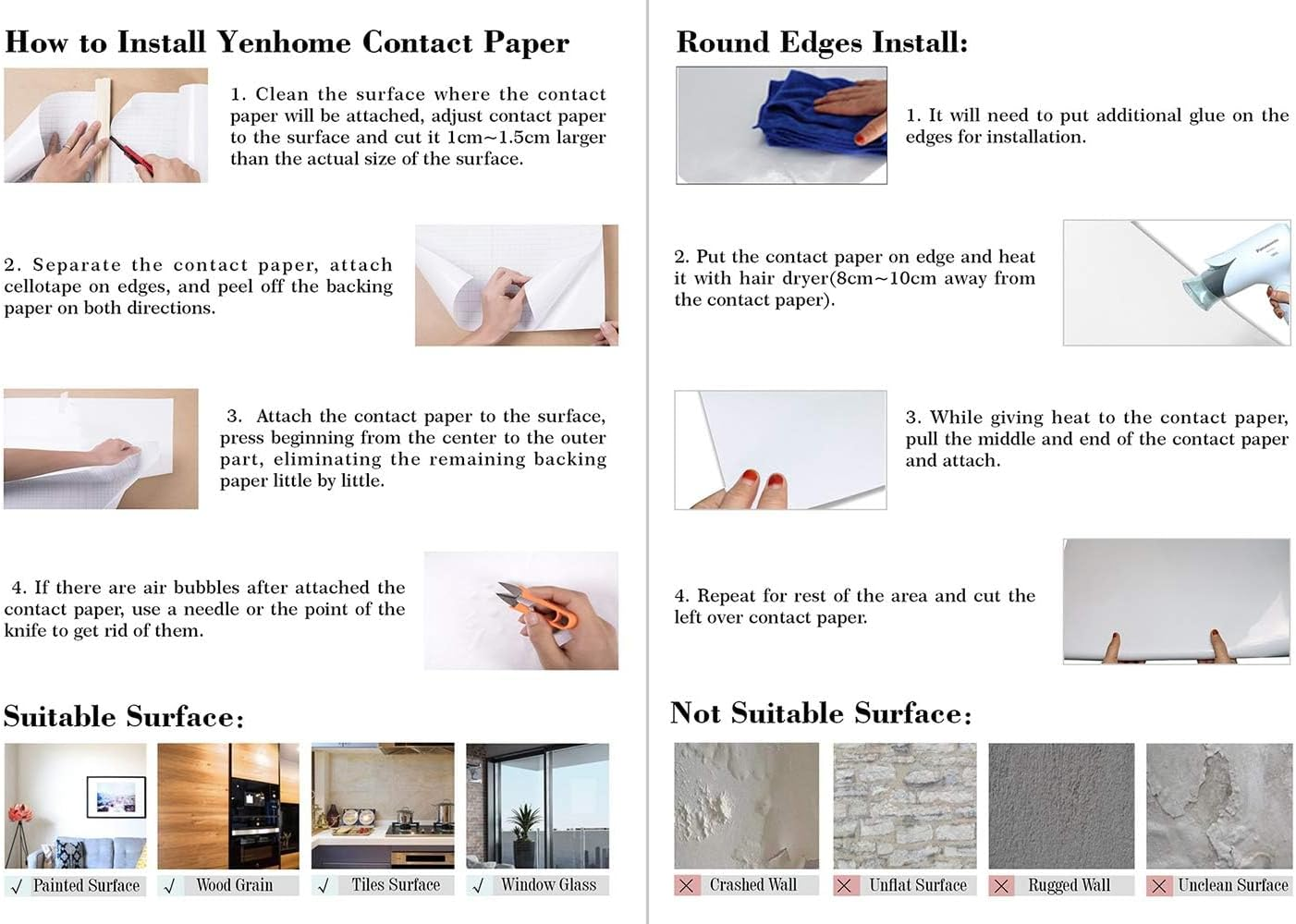 YENHOME 24"X200" Faux Wood Contact Paper Wood Grain Contact Paper Peel and Stick Walnut Contact Paper for Cabinets Countertop Cover Wood Peel and Stick Wallpaper Wood Vinyl Wrap for Kitchen Furniture image number 6