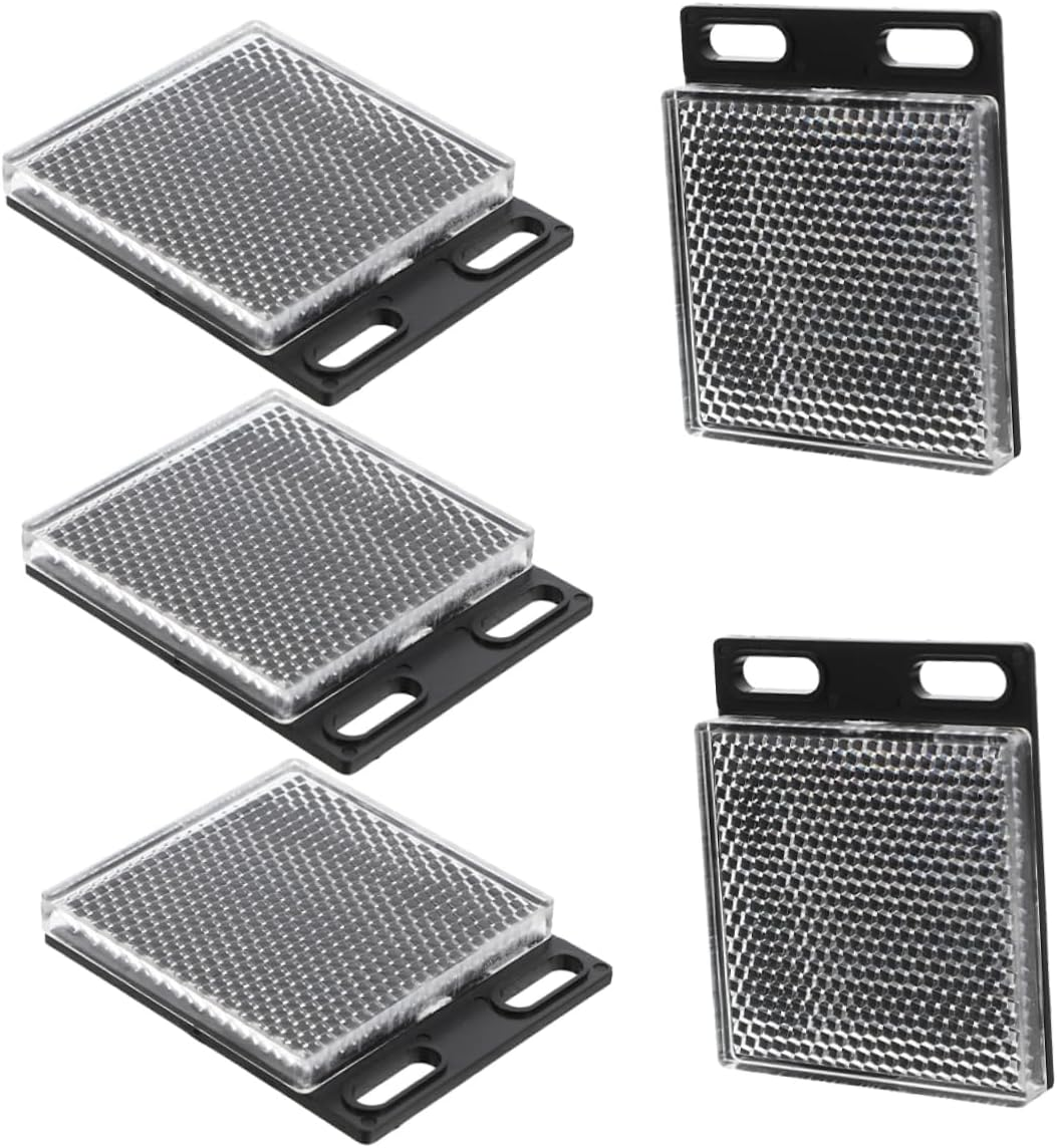 Holibanna 5Pcs Square Reflector Safety Beam Gate Opener Garage Door Protective Reflector Hood for Rain Snow Construction Sites Vehicle