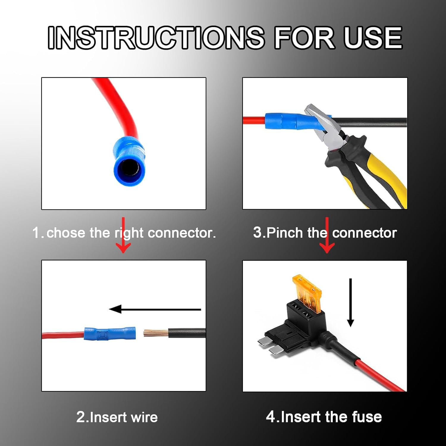 Lxcshljx 8 Pcs 12V Car Add-A-Circuit Fuse Tap, 4 Types Car Fuse Tap Kit, Standard Mini Micro2 and Low Profile Mini Fuse Taps, ATO ATC ATM APM Fuse Holder with Tap Adapter for Cars Trucks Boats image number 4